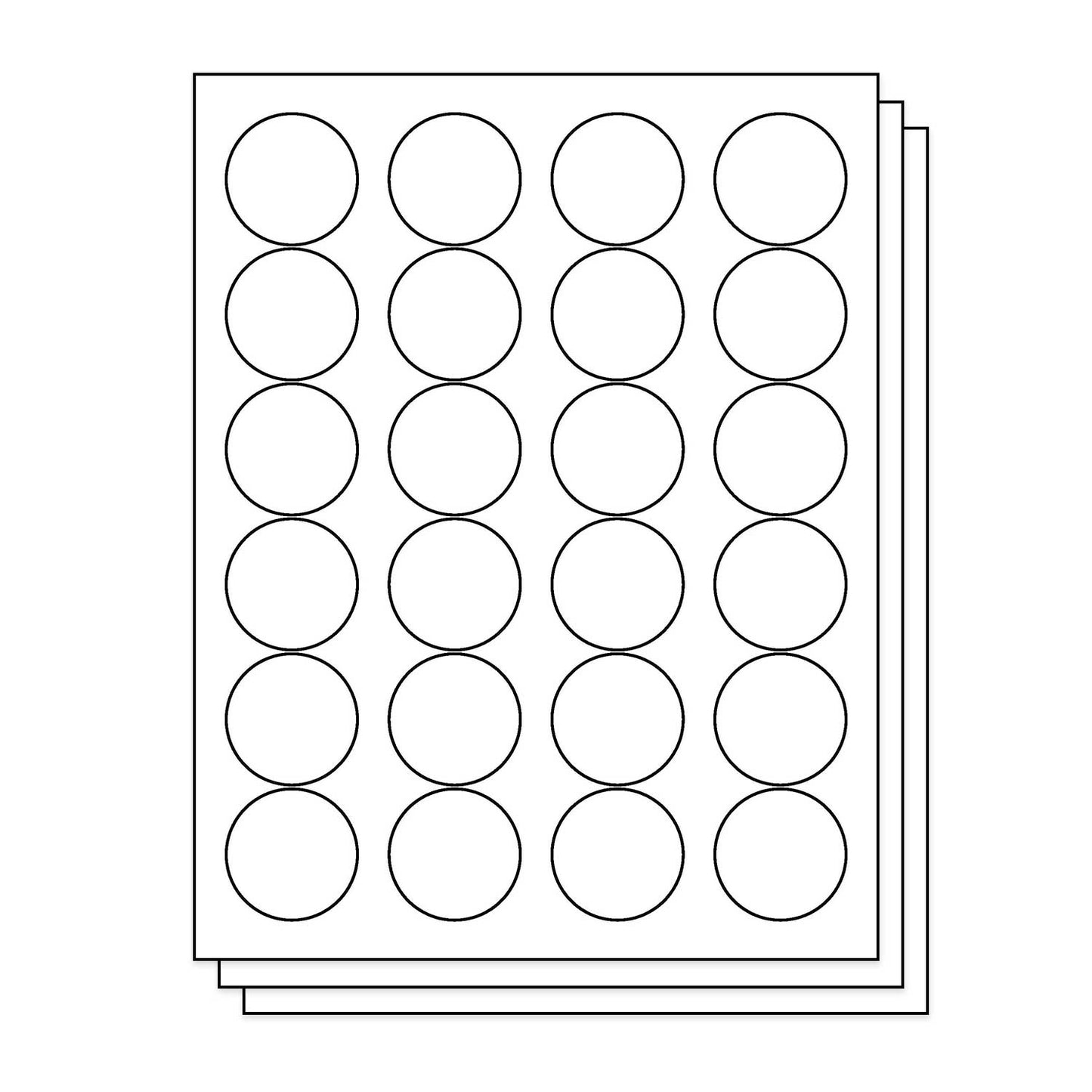 24UP | 1.67 inch Blank Circle Labels - 24 Labels per Sheet
