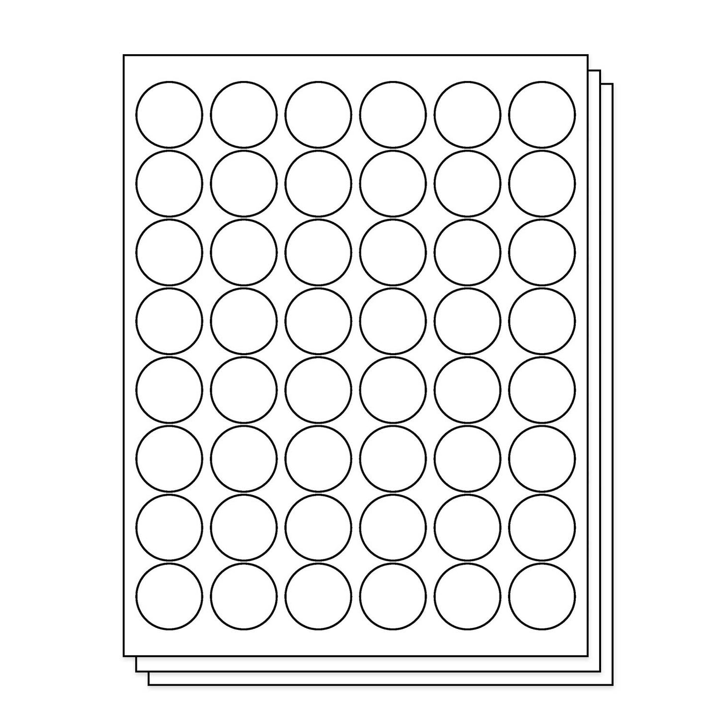 48UP | 1.2 inch Blank Circle Labels - 48 Labels per Sheet
