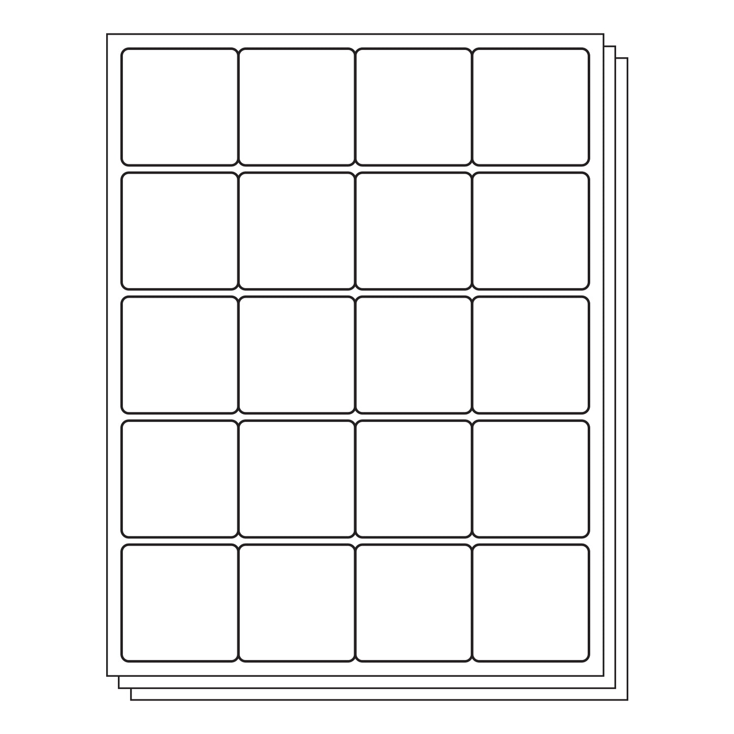 20UP | 2 x 2 inch Blank Rectangle Labels - 20 Labels per Sheet