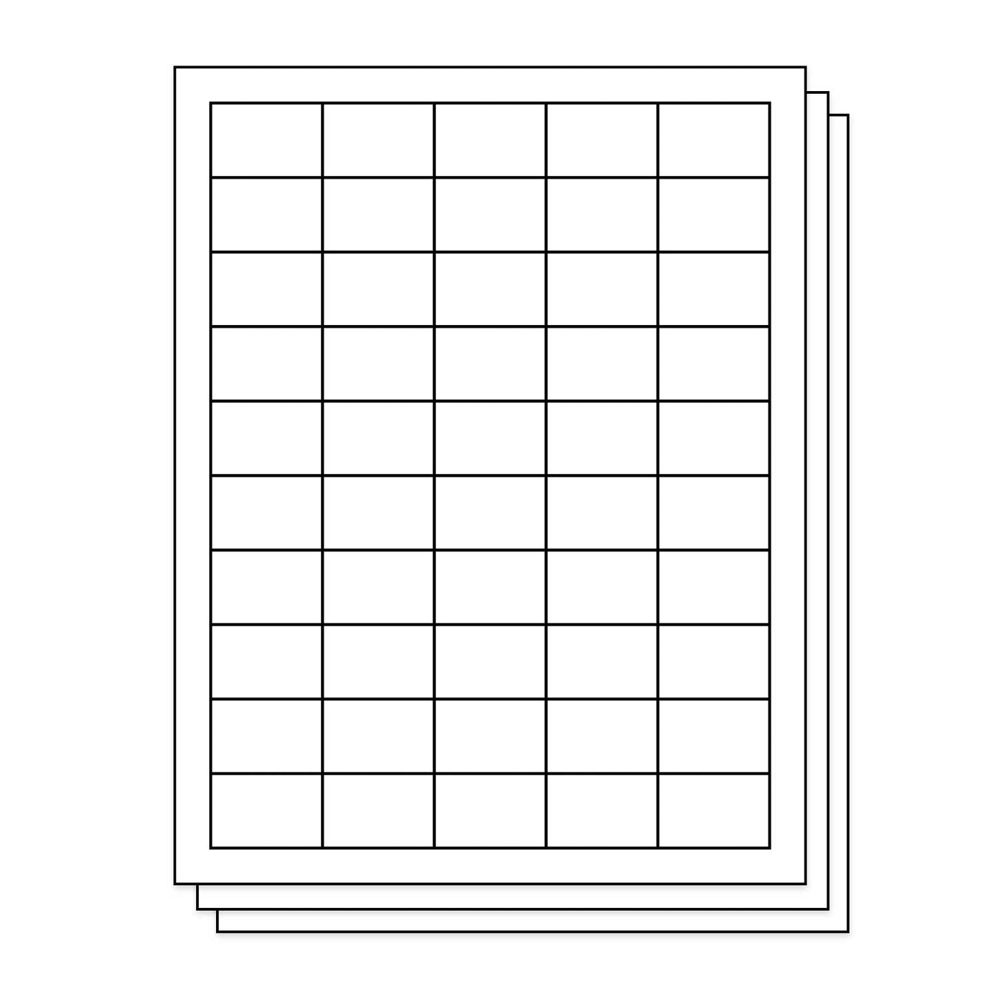 50UP | 1 x 1.5 inch Blank Rectangle Labels - 50  Labels per Sheet