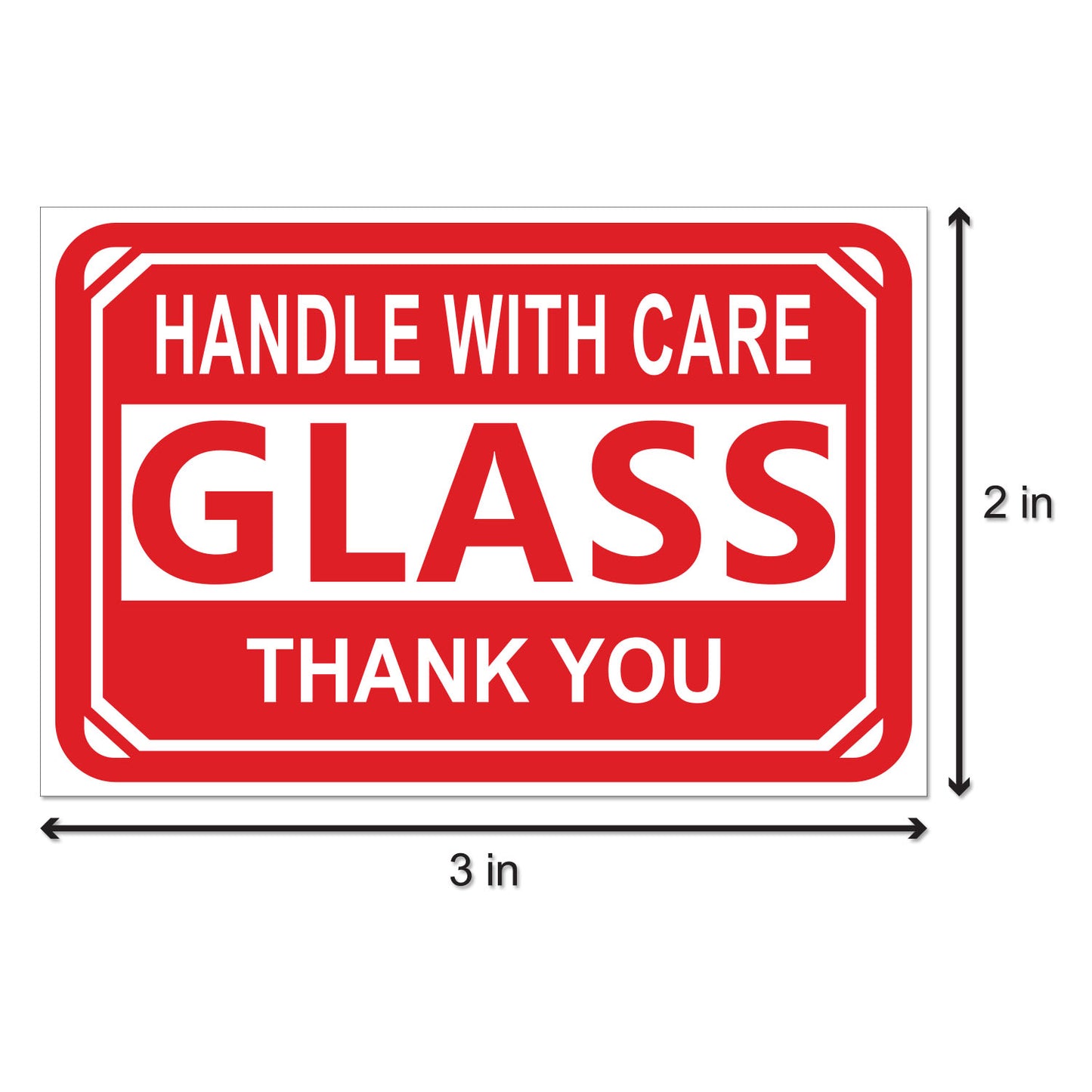 3 x 2 inch | Shipping & Handling: Glass, Handle with Care Stickers