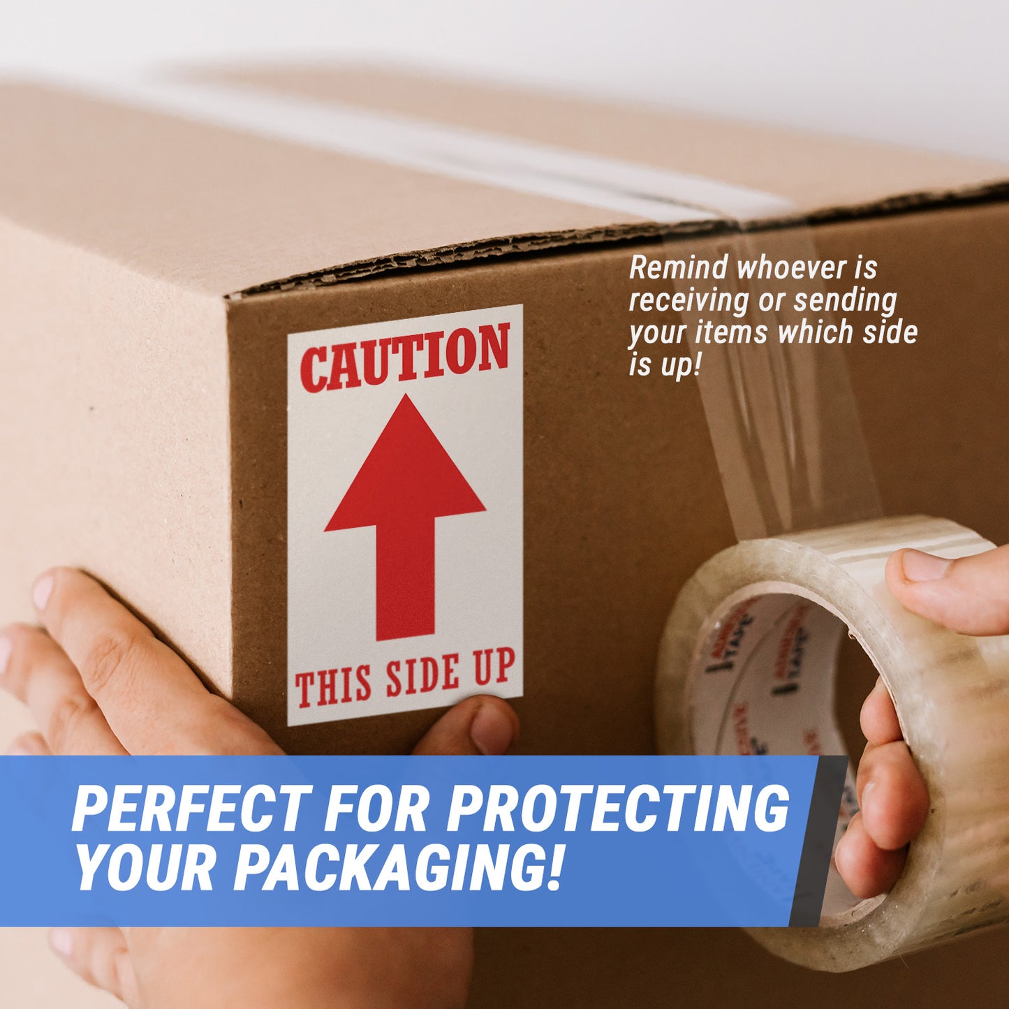 3 x 5 inch | Shipping & Handling: Caution, This Side Up Stickers