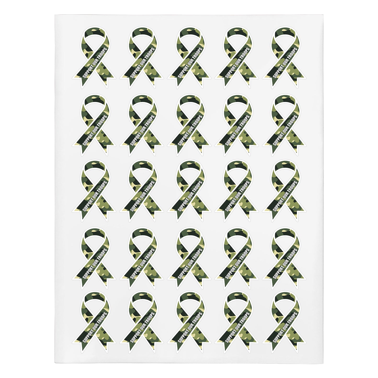 2.2 x 1.6 inch | Awareness: Support the Troops Awareness Ribbon Stickers