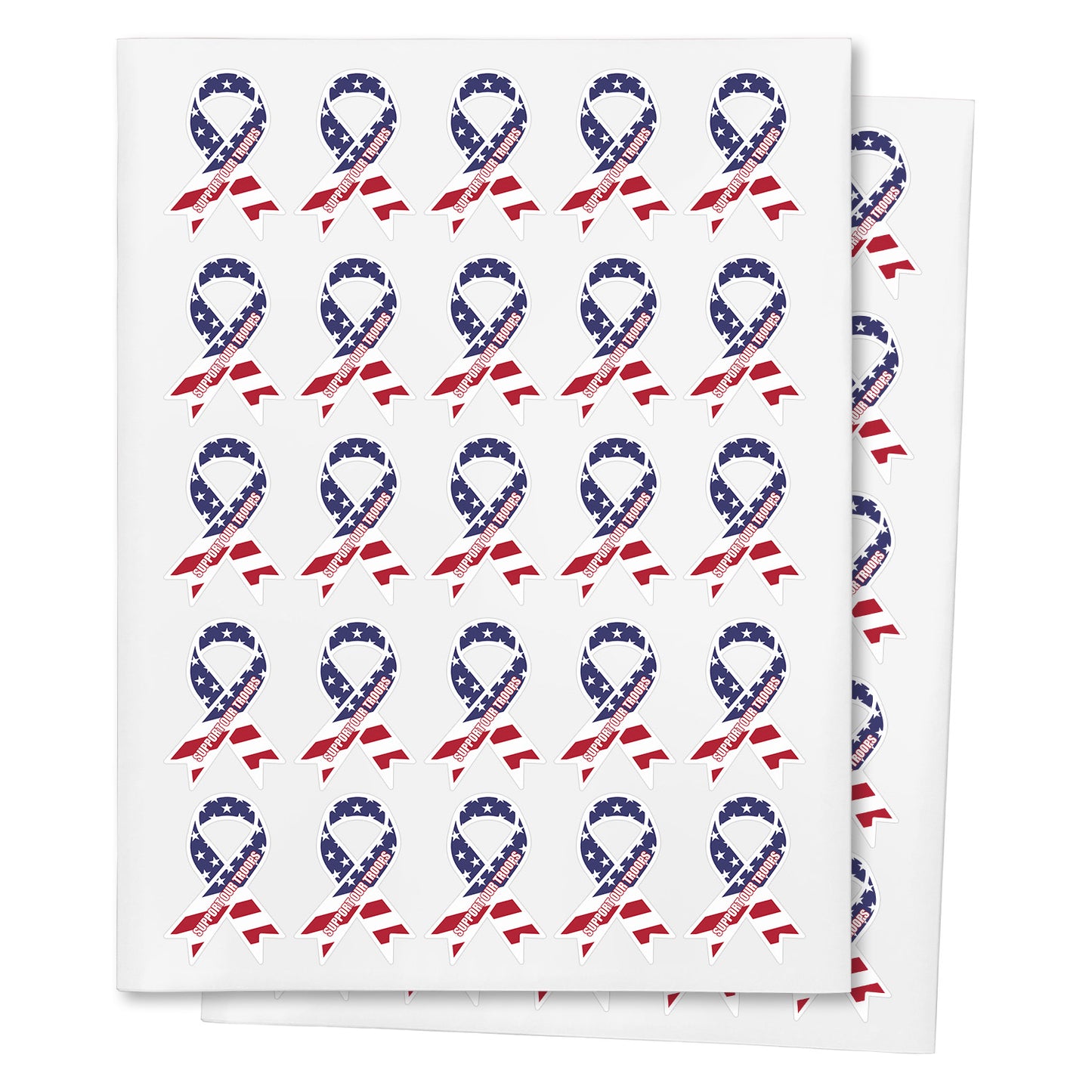 2.2 x 1.6 inch | Awareness: Support the Troops Awareness Ribbon Stickers