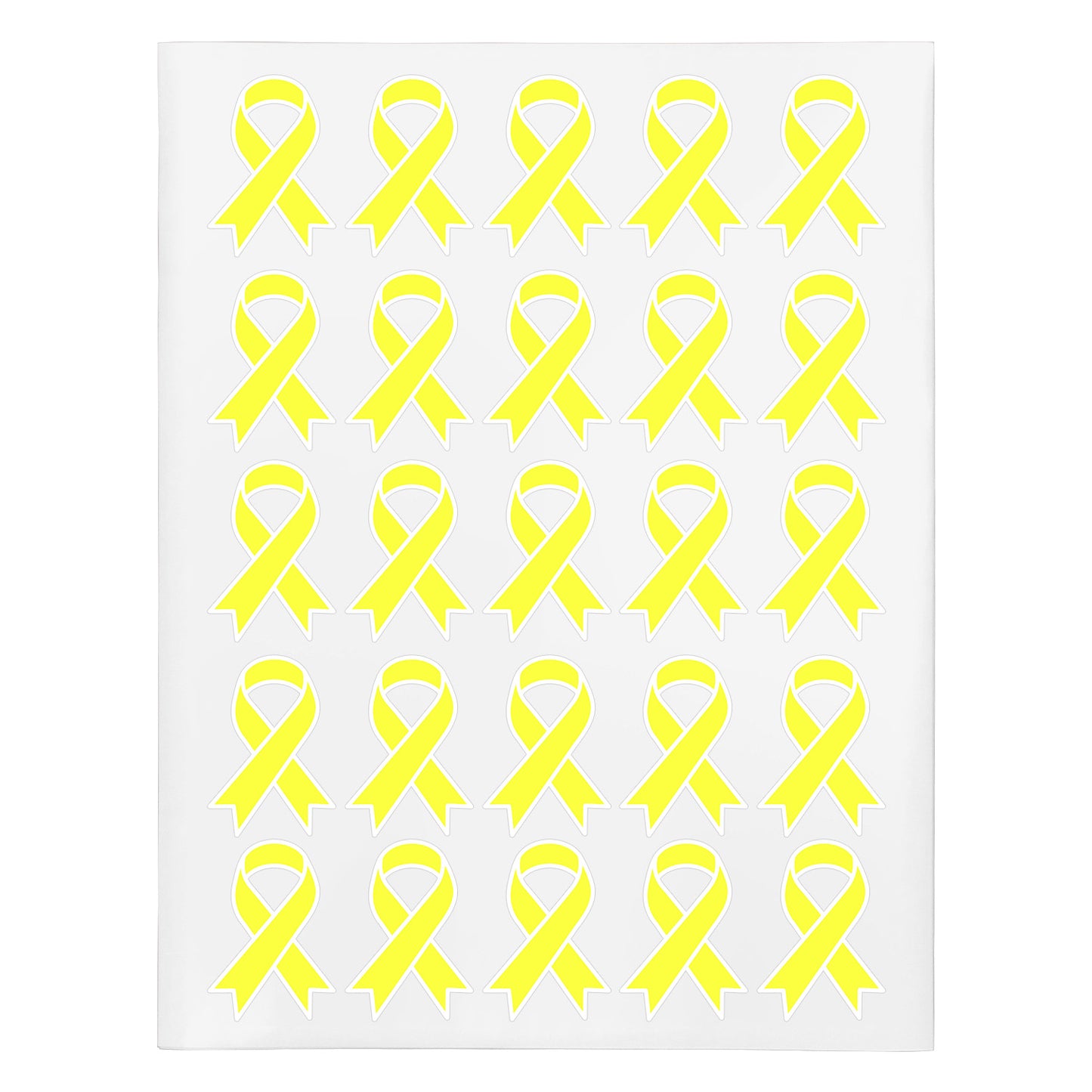 2.2 x 1.6 inch | Awareness: Fluorescent Yellow Awareness Ribbon Sticker