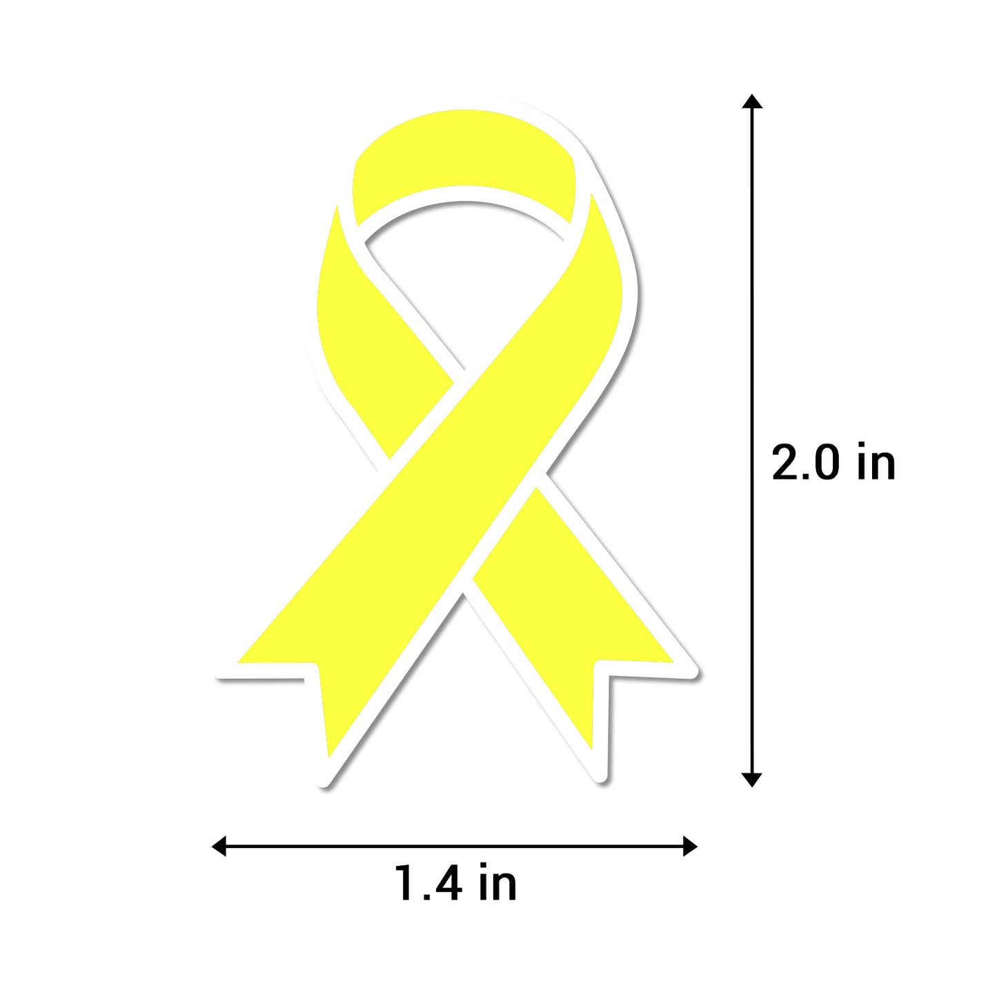 2.2 x 1.6 inch | Awareness: Fluorescent Yellow Awareness Ribbon Sticker