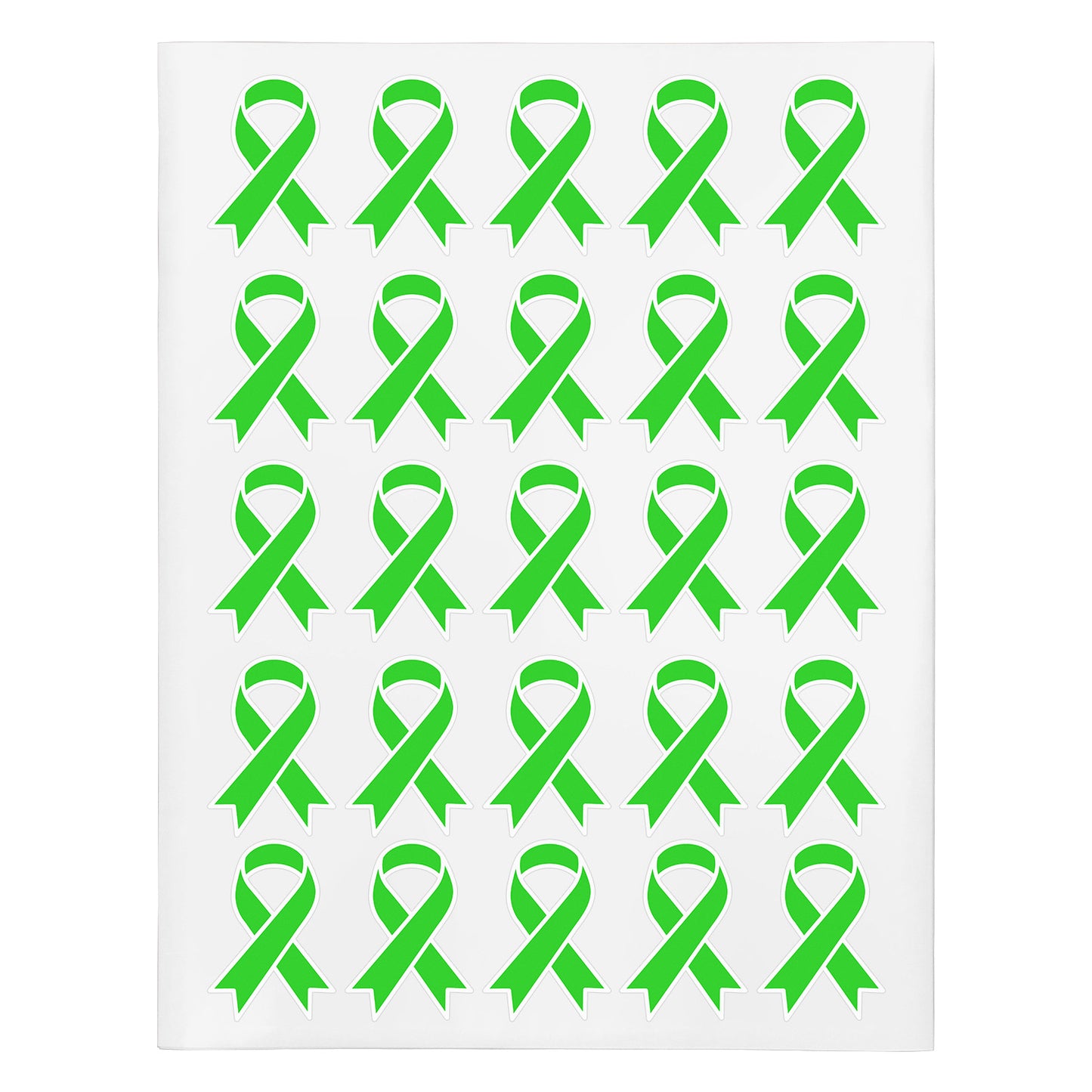 2.2 x 1.6 inch | Awareness: Fluorescent Green Awareness Ribbon Stickers