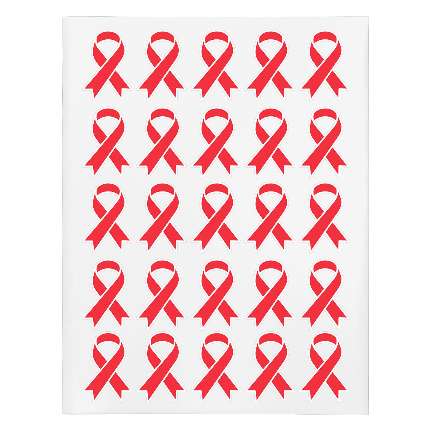 2.2 x 1.6 inch | Awareness: Fluorescent Red Awareness Ribbon Stickers