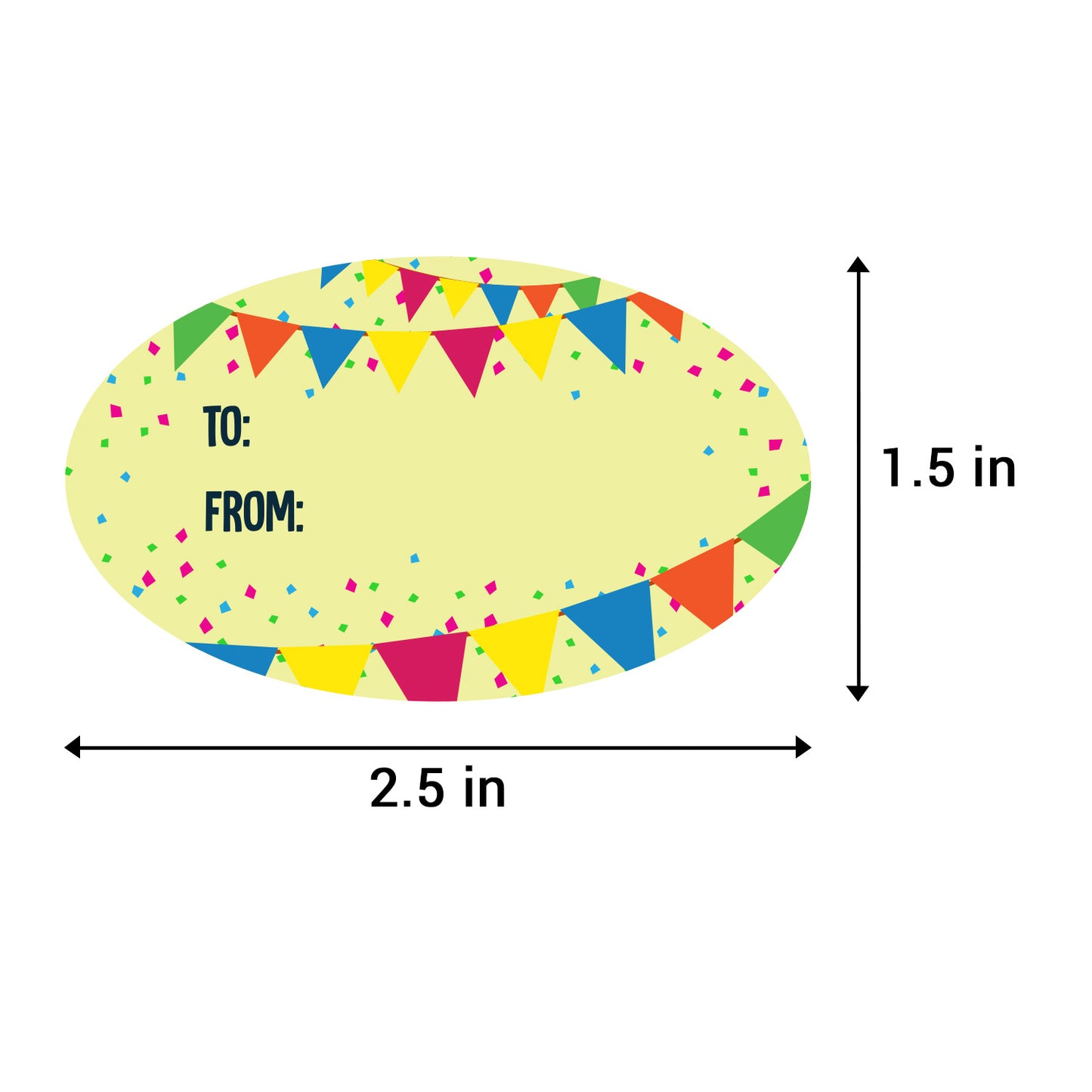 2.5 x 1.5 inch | Yellow Birthday Gift Tag Stickers (3 Designs)
