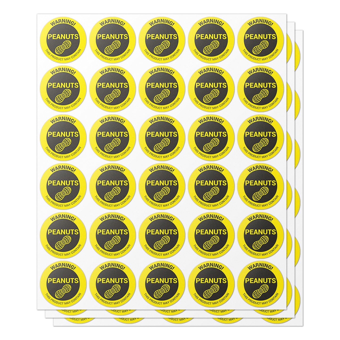 1.5 inch | Food Allergen: Warning! May Contain PEANUTS Stickers
