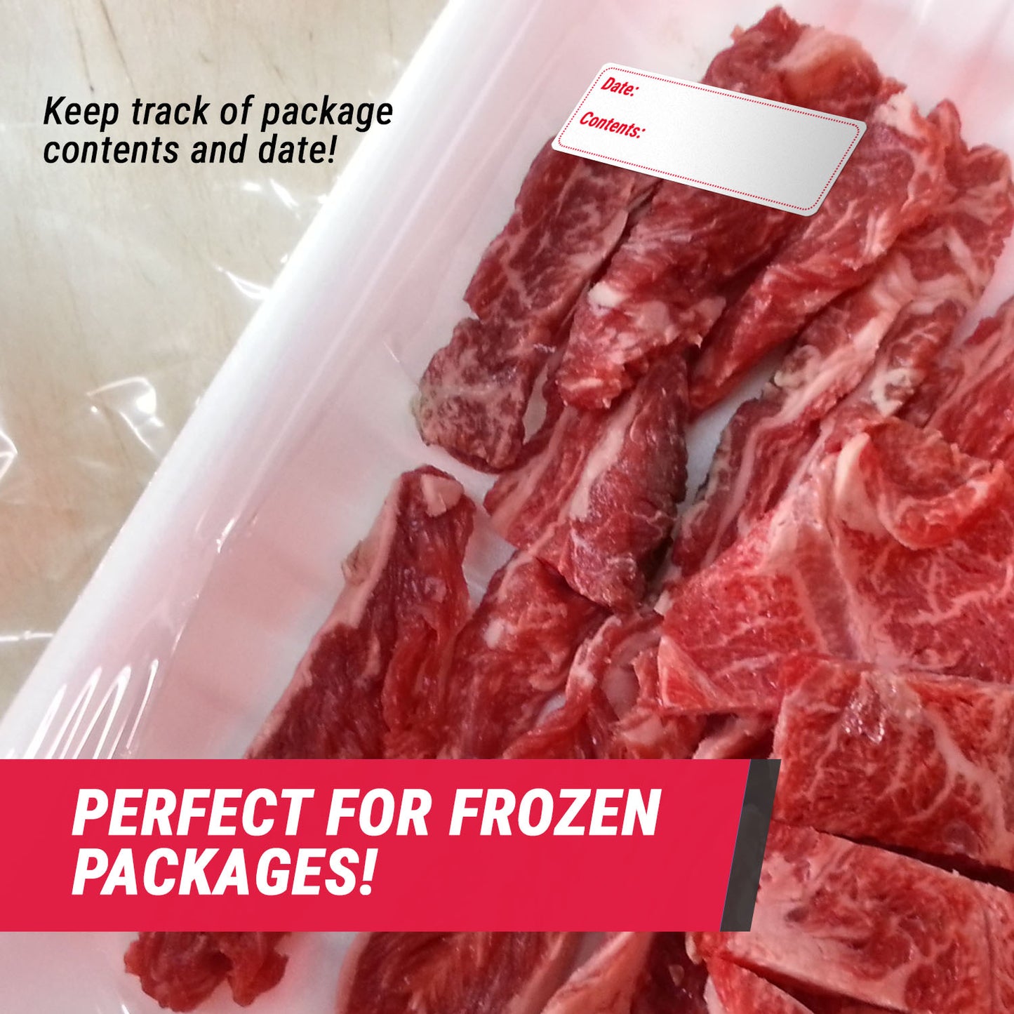 3 x 1 inch | Date: & Contents Stickers / Medical Labels