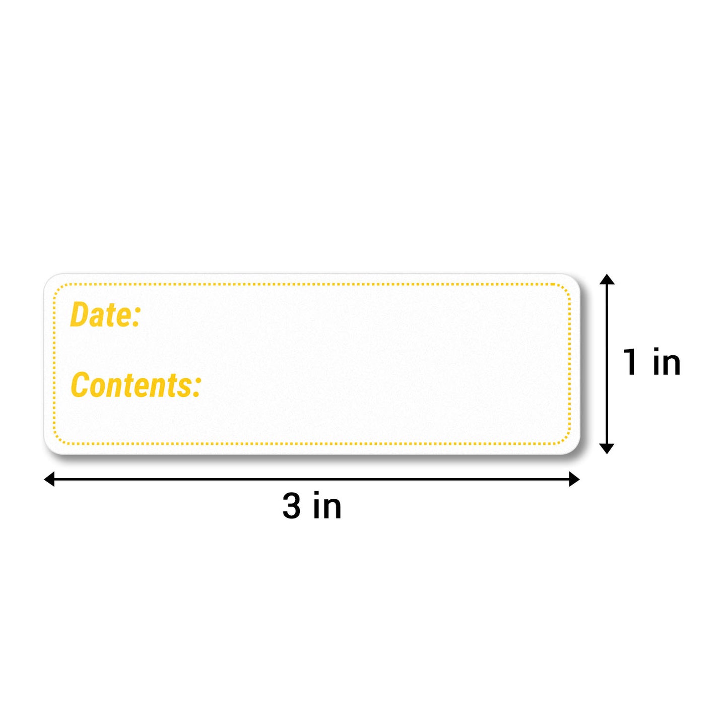 3 x 1 inch | Date: & Contents Stickers / Medical Labels