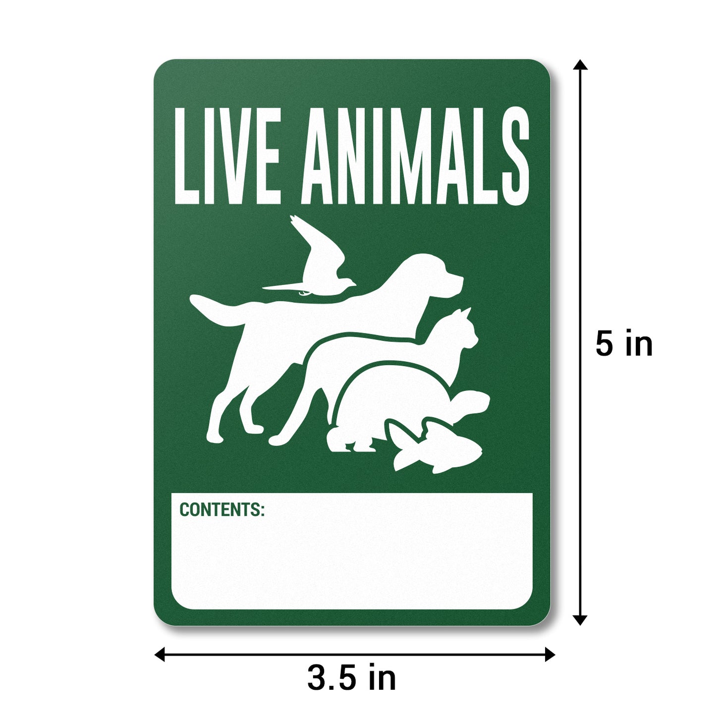 3.5 x 5 inch | Shipping & Handling: Write-in Live Animals Stickers