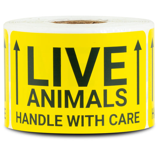 3 x 2 inch | Shipping & Handling: This Side Up, Live Animals Stickers