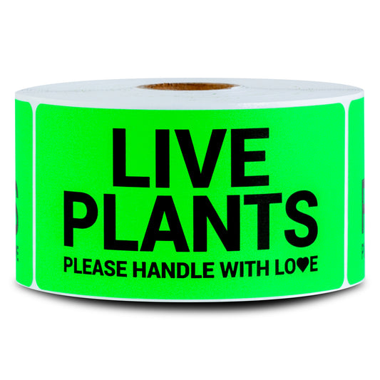 4 x 2 inch | Shipping & Handling: Please Handle with Love, Live Plants Stickers