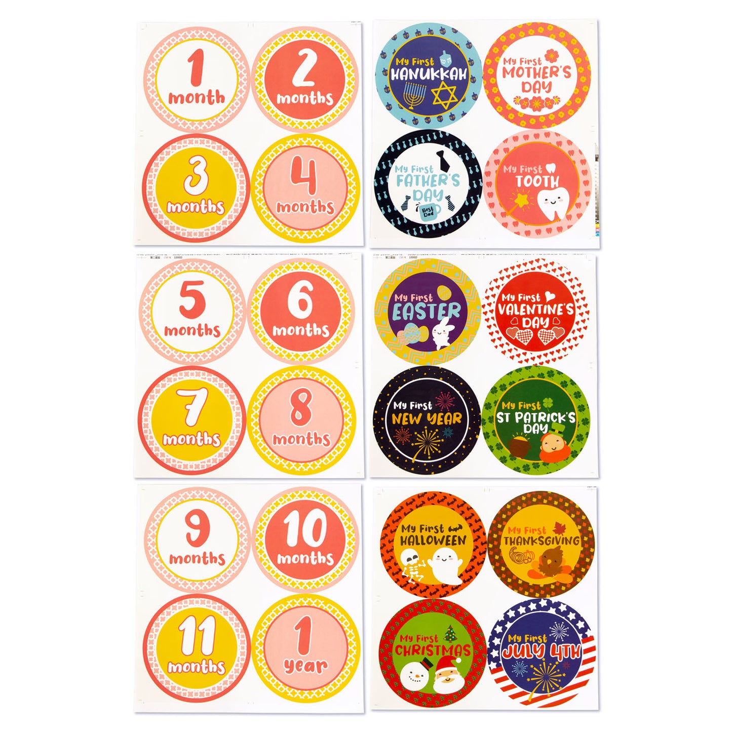 4 inch | Newborn Baby Girl Stickers Bundle (1 Month to 1 Year)