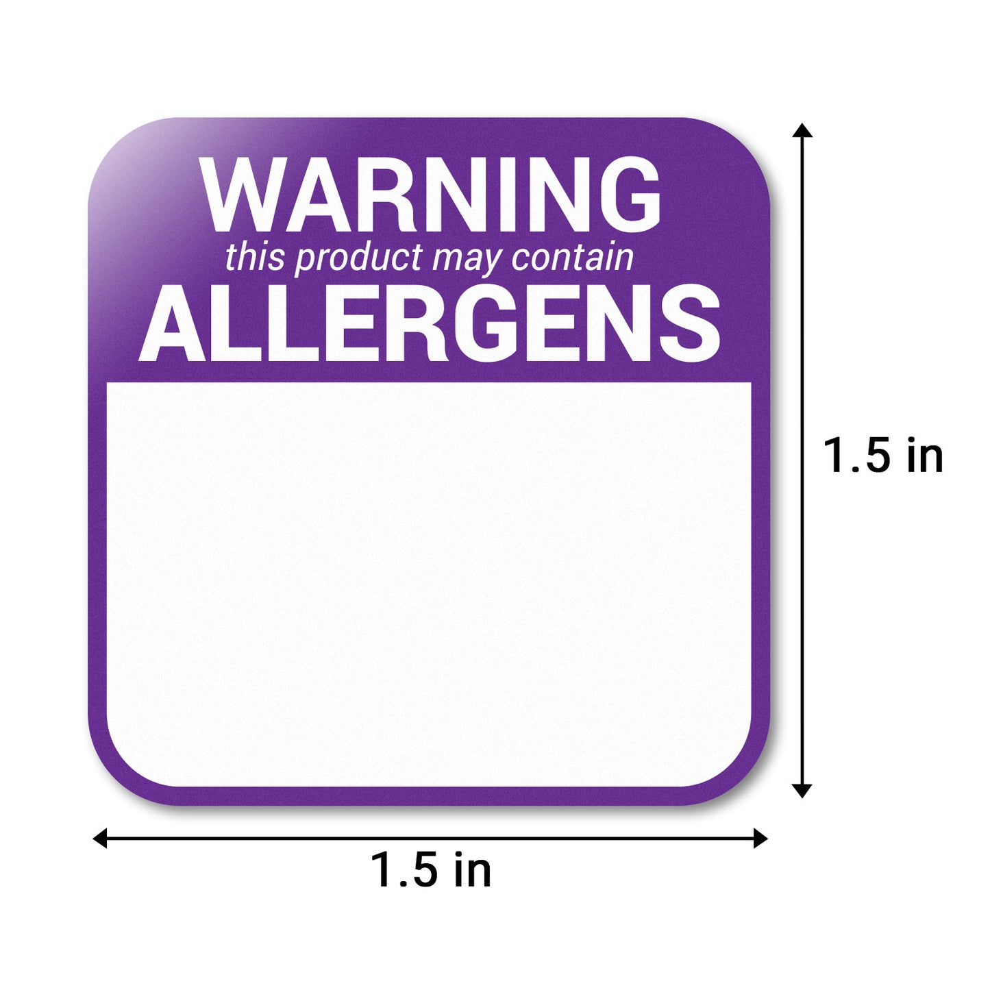 1.5 x 1.5 inch | Food Allergens: This Product May Contain the following Allergens Stickers