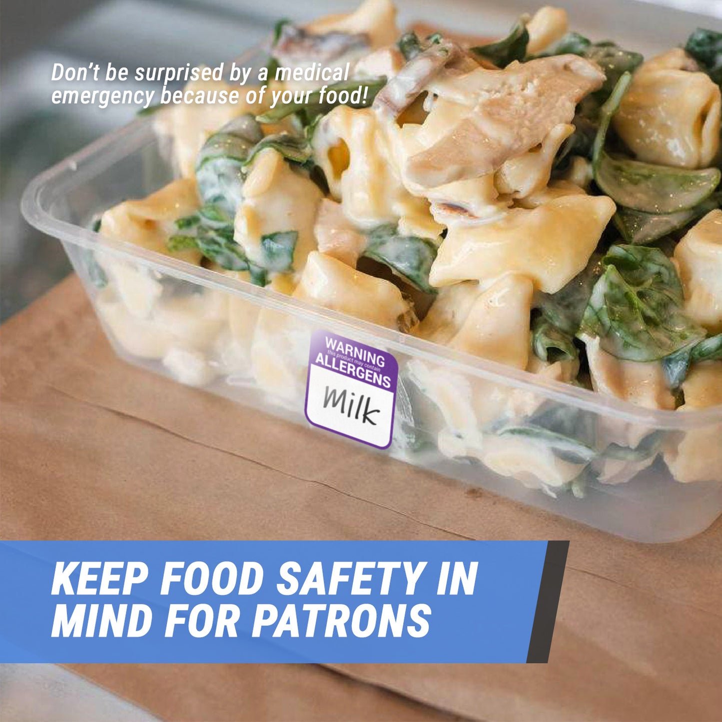 1.5 x 1.5 inch | Food Allergens: This Product May Contain the following Allergens Stickers