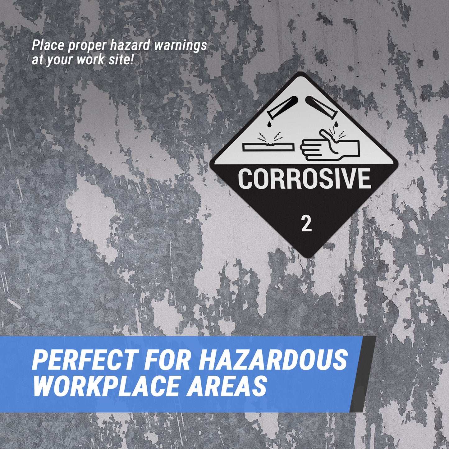 4 x 4 inch | Shipping & Handling: Corrosive Liquids Class 2 Stickers