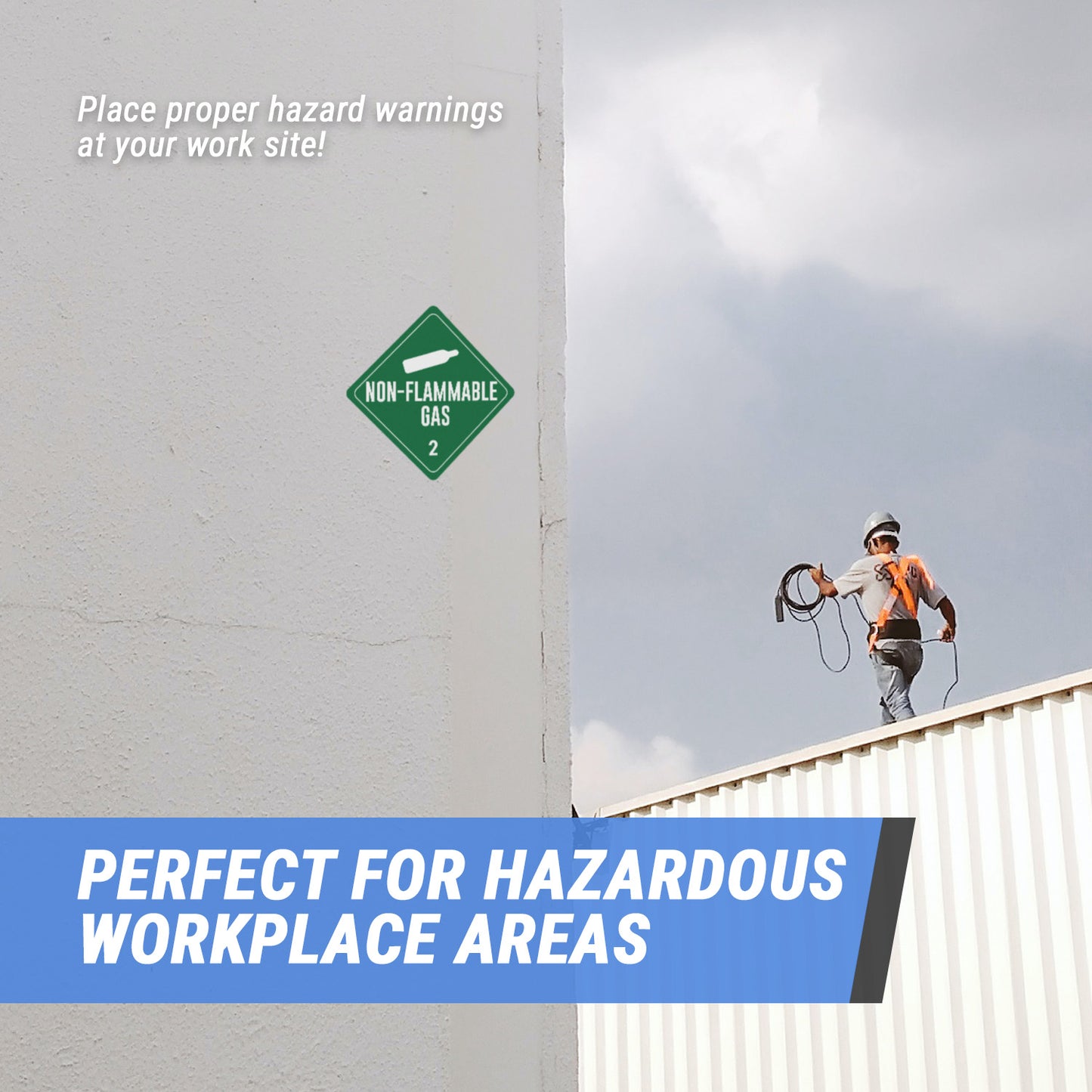 4 x 4 inch | Shipping & Handling: Non-Flammable Gas Stickers / Class 2 Stickers