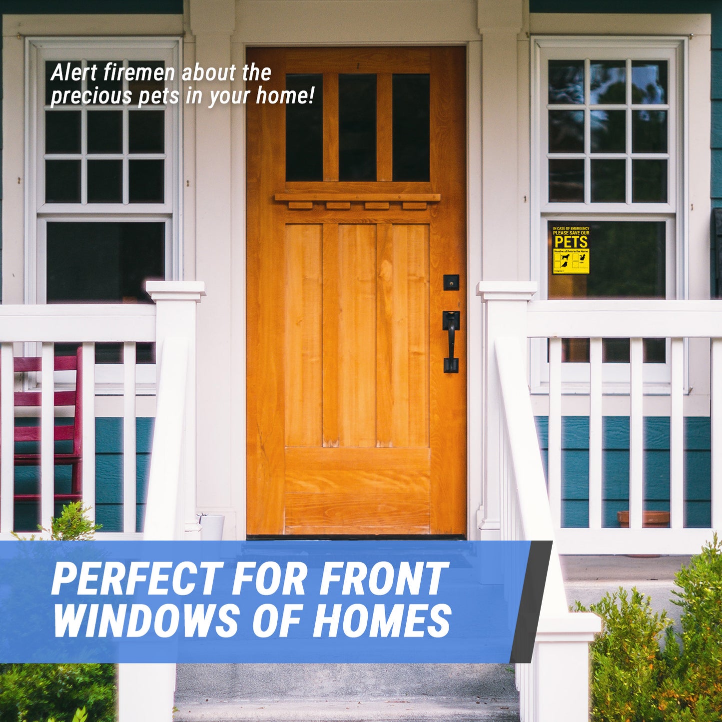 4 x 5 inch | Caution & Warning: Emergency Save Our Pets Stickers