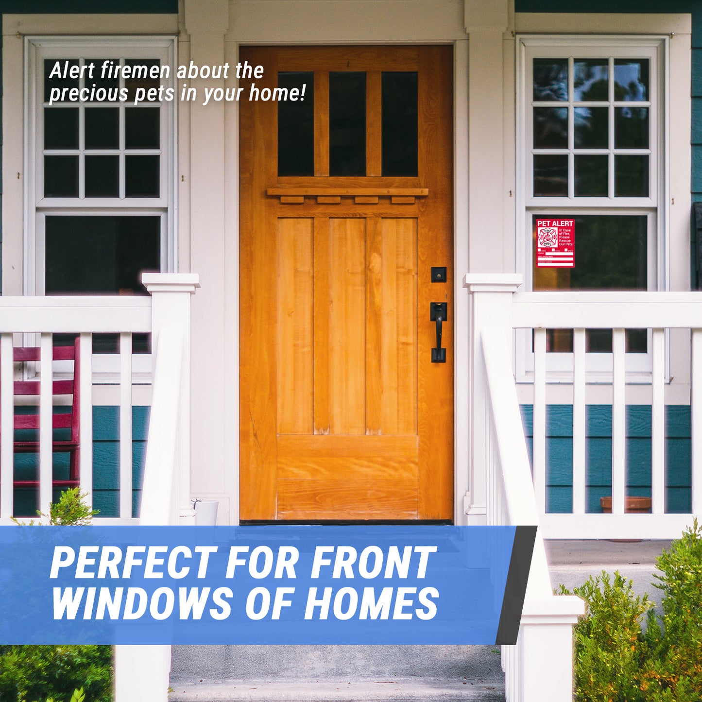 4 x 5 inch | Caution & Warning: In Case of Fire, Please Rescue our Pets Stickers