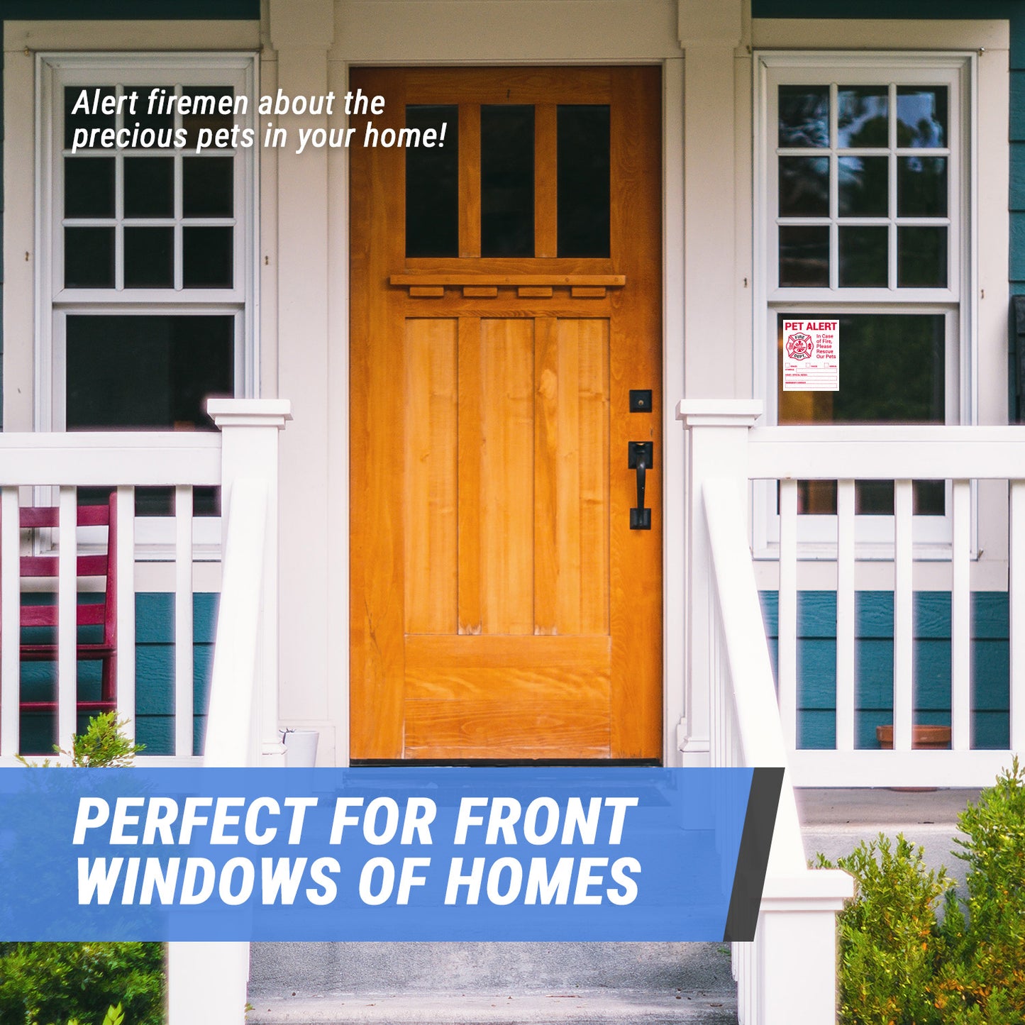 4 x 5 inch | Caution & Warning: In Case of Fire, Please Rescue our Pets Stickers