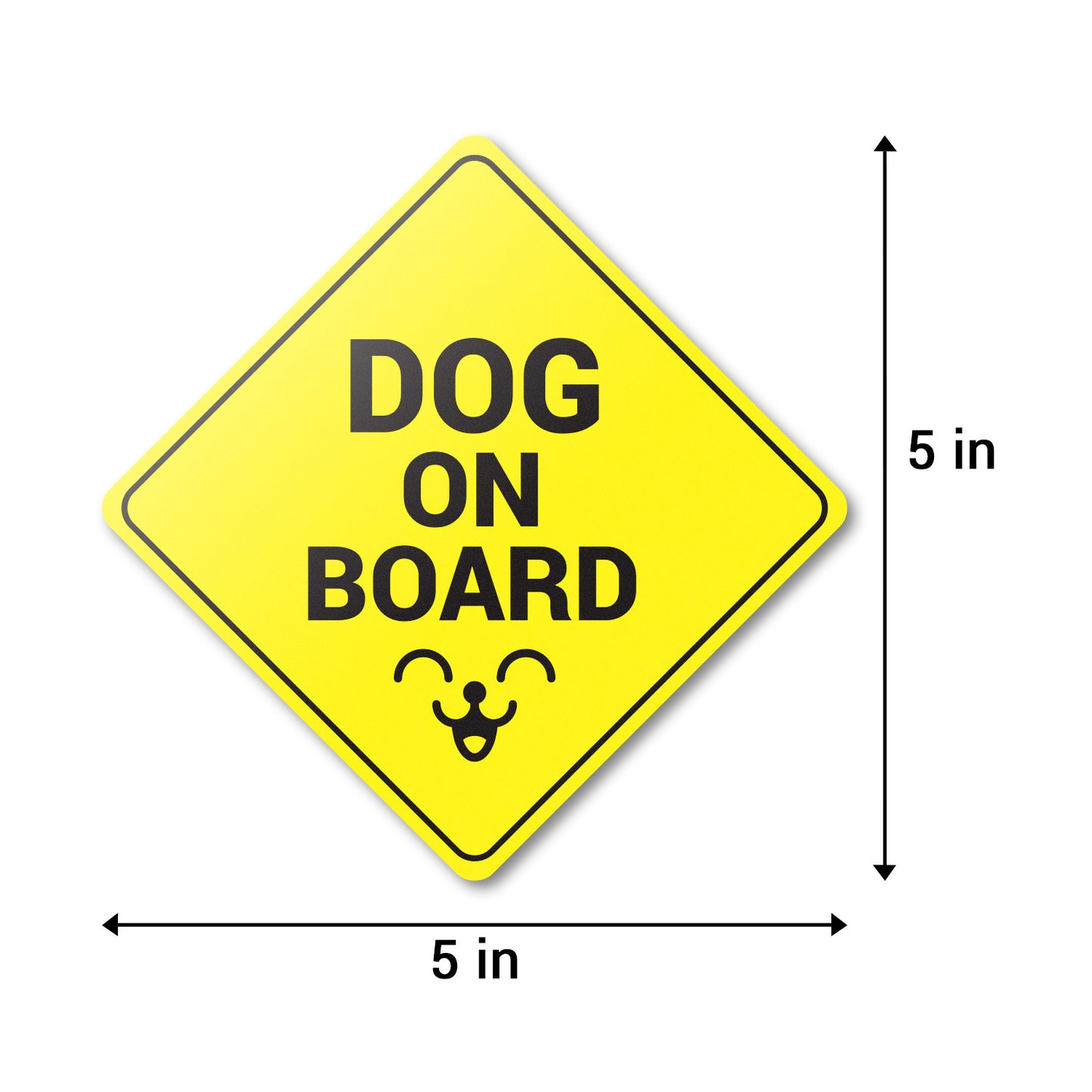 5 x 5 inch Caution & Warning: Dog on Board Stickers with Paw Print
