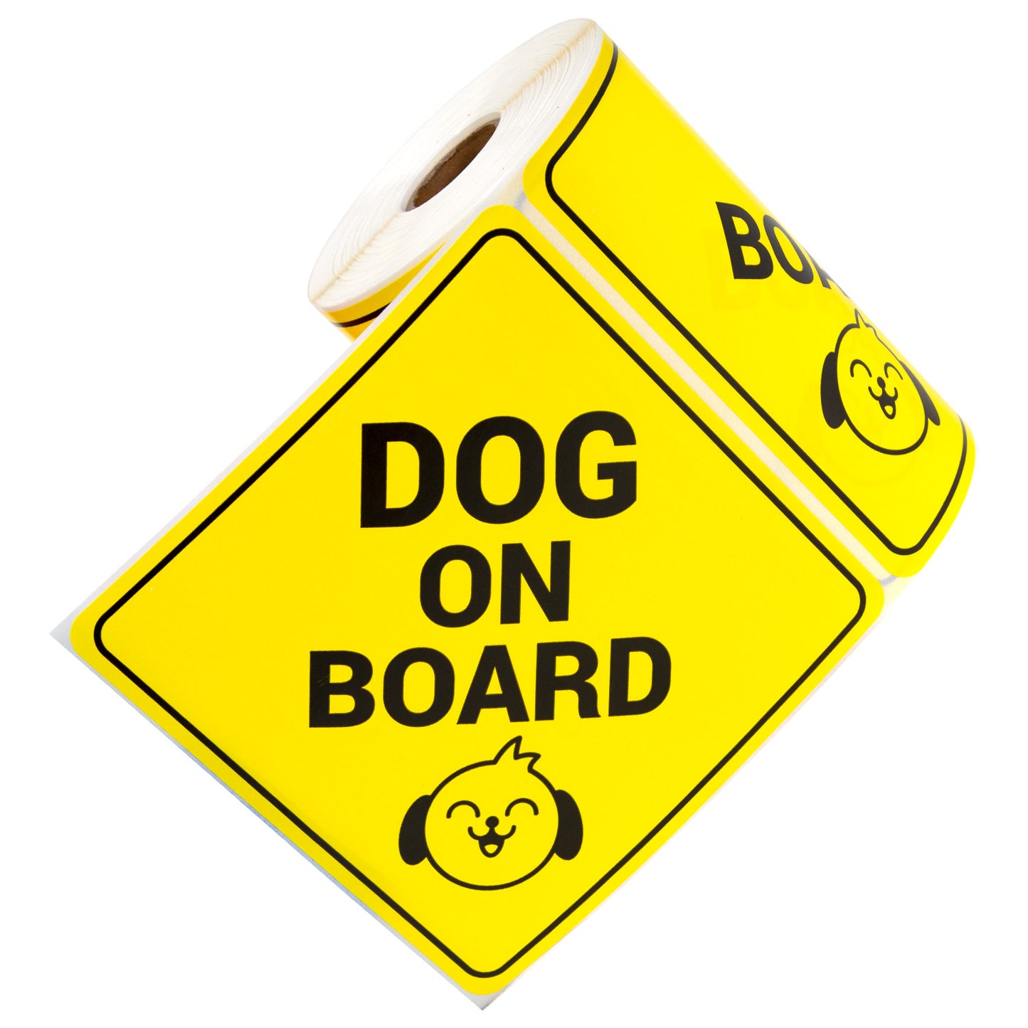 5 x 5 inch | Caution & Warning: Dog on Board Stickers with Dog