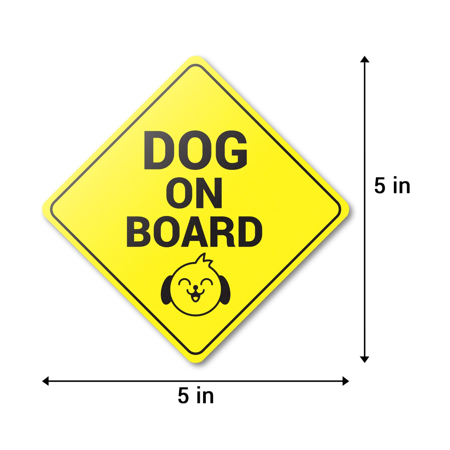 5 x 5 inch | Caution & Warning: Dog on Board Stickers with Dog
