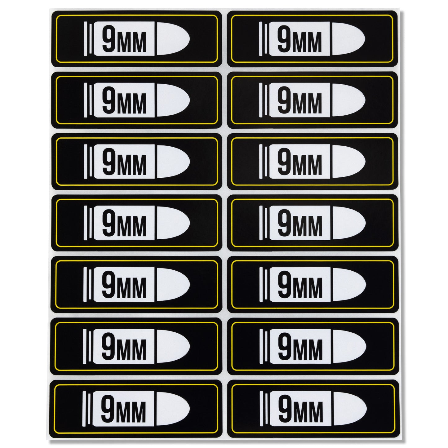3 x 1 inch | 9mm Ammunition Stickers