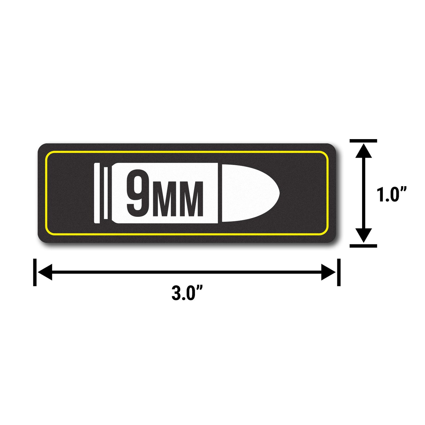 3 x 1 inch | 9mm Ammunition Stickers