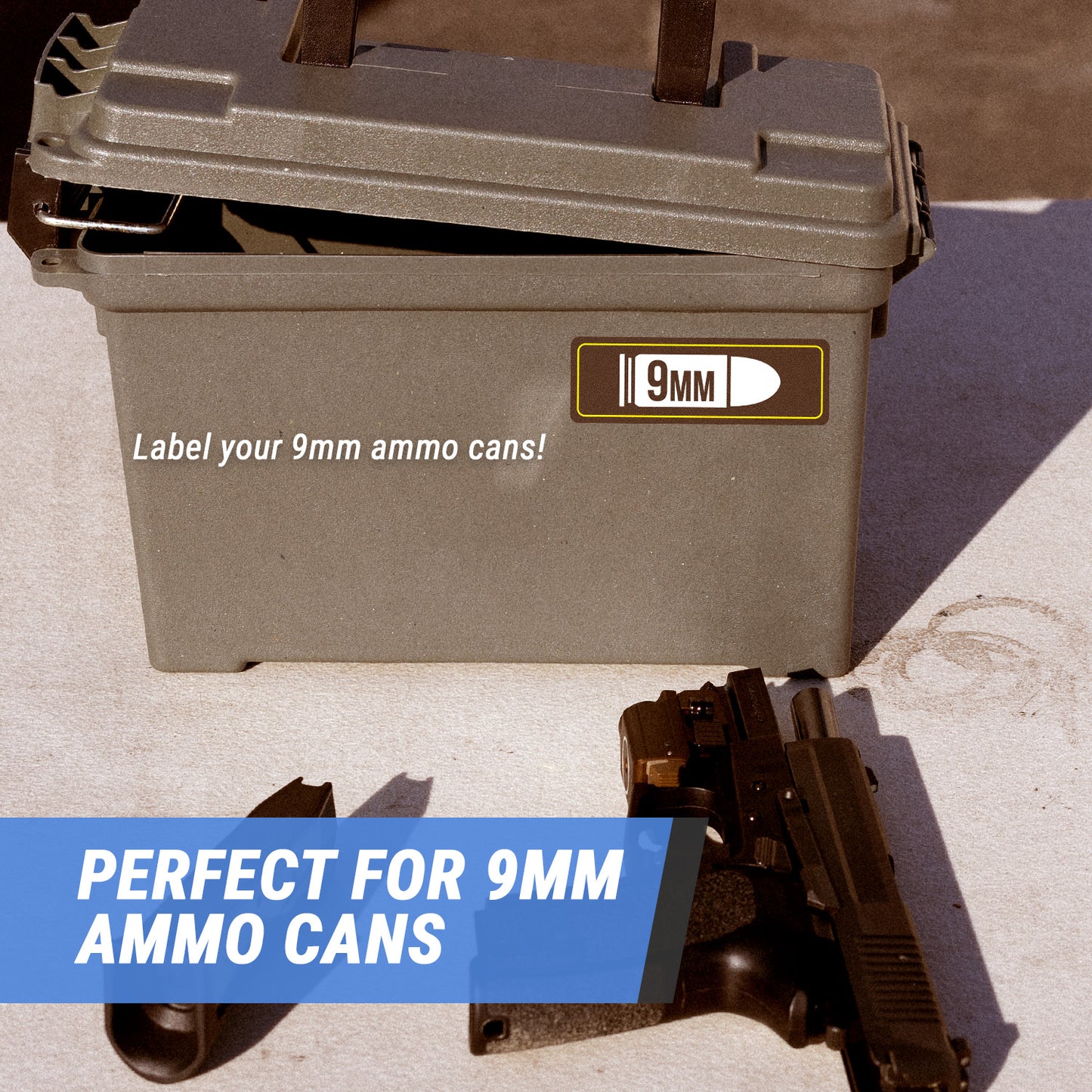 3 x 1 inch | 9mm Ammunition Stickers