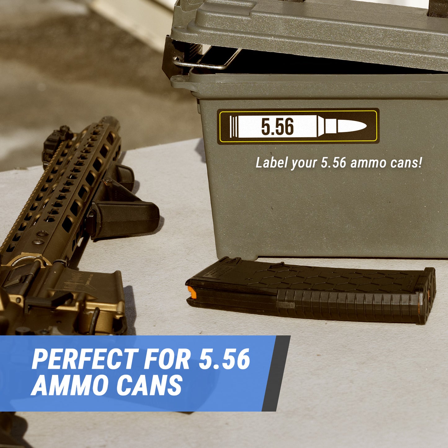 4.5 x 1 inch | 5.56mm Ammunition Stickers
