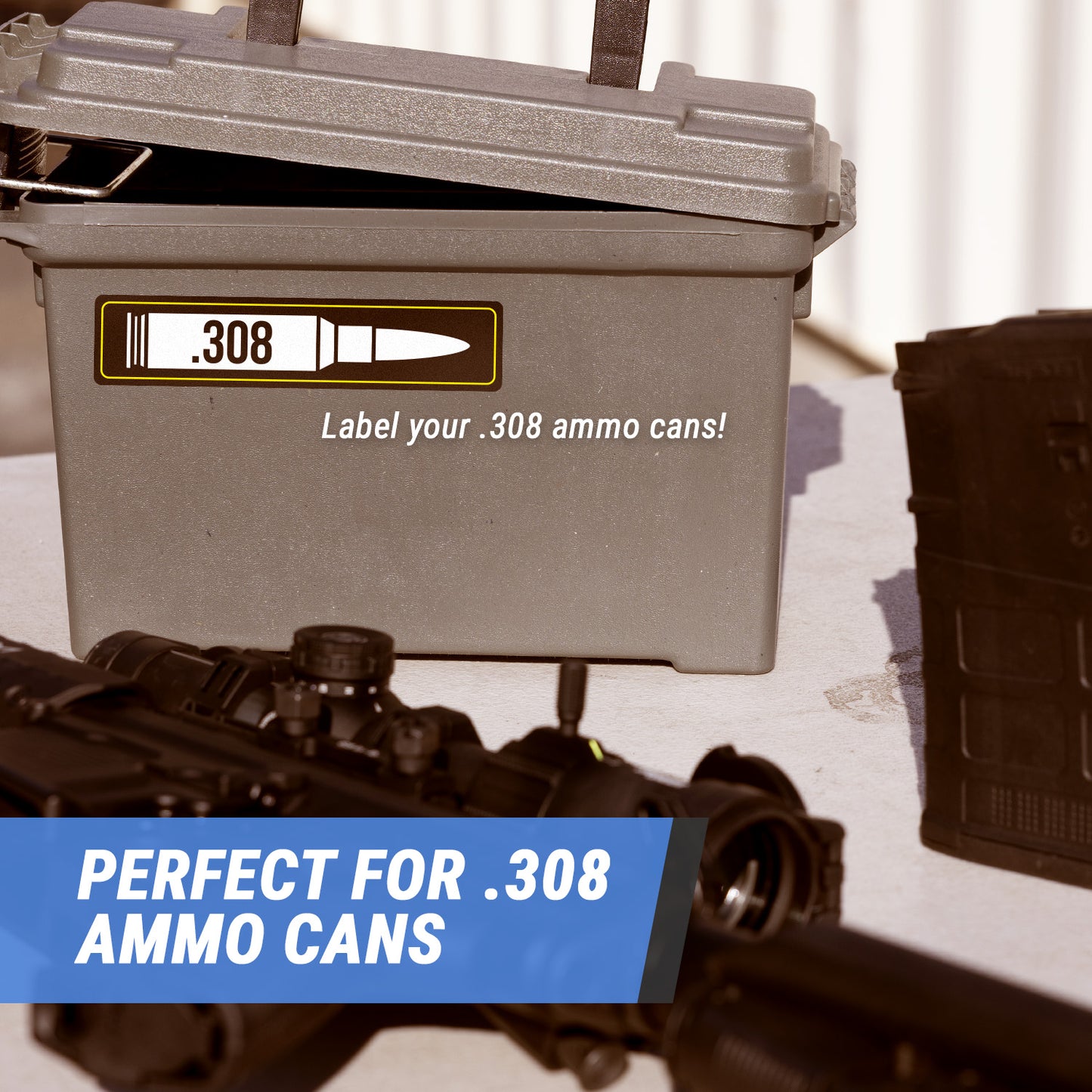 4.5 x 1 inch | 0.308mm Ammunition Stickers