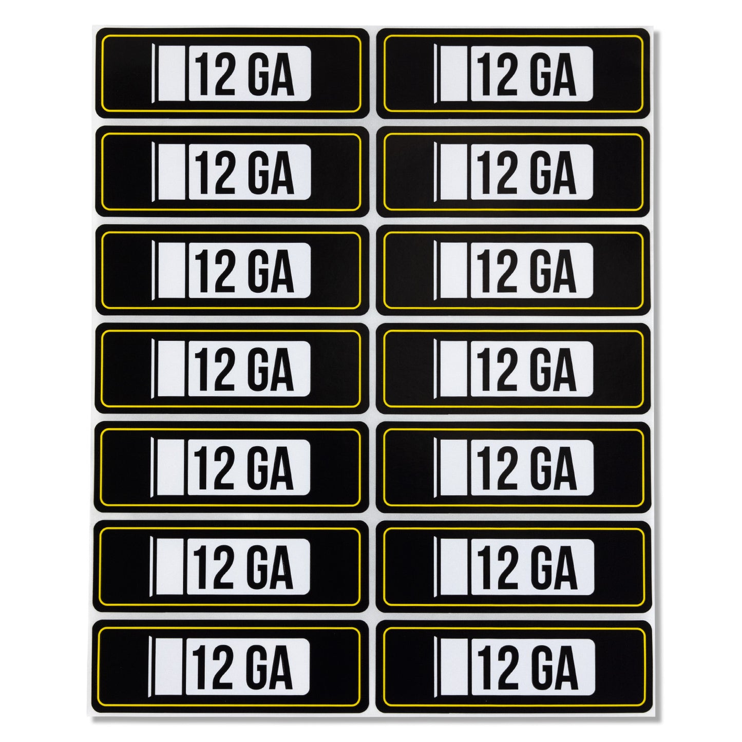 3 x 1 inch | 12 Gauge Ammunition Stickers