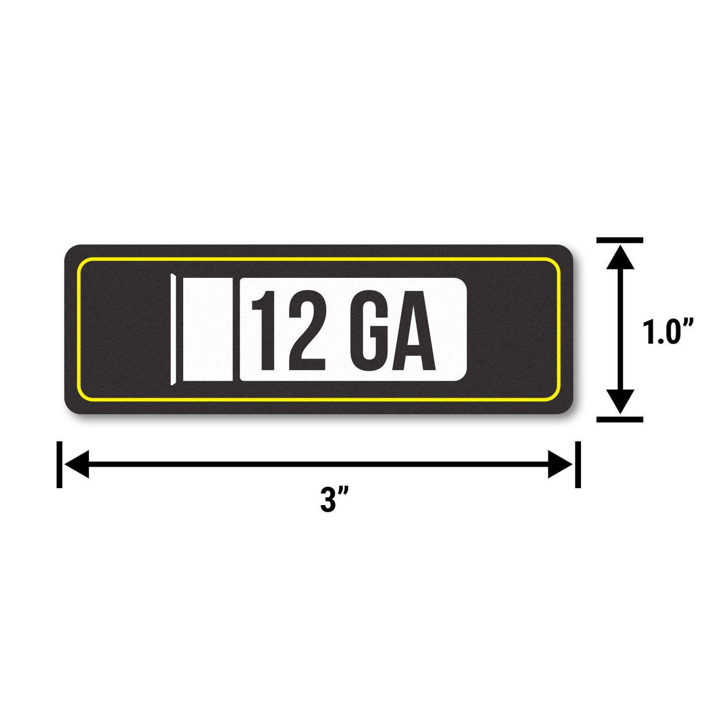 3 x 1 inch | 12 Gauge Ammunition Stickers