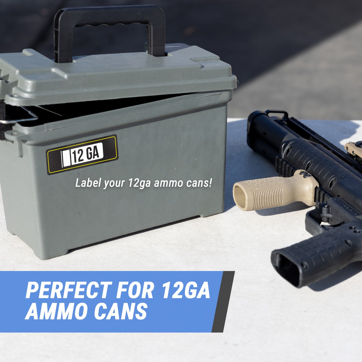3 x 1 inch | 12 Gauge Ammunition Stickers