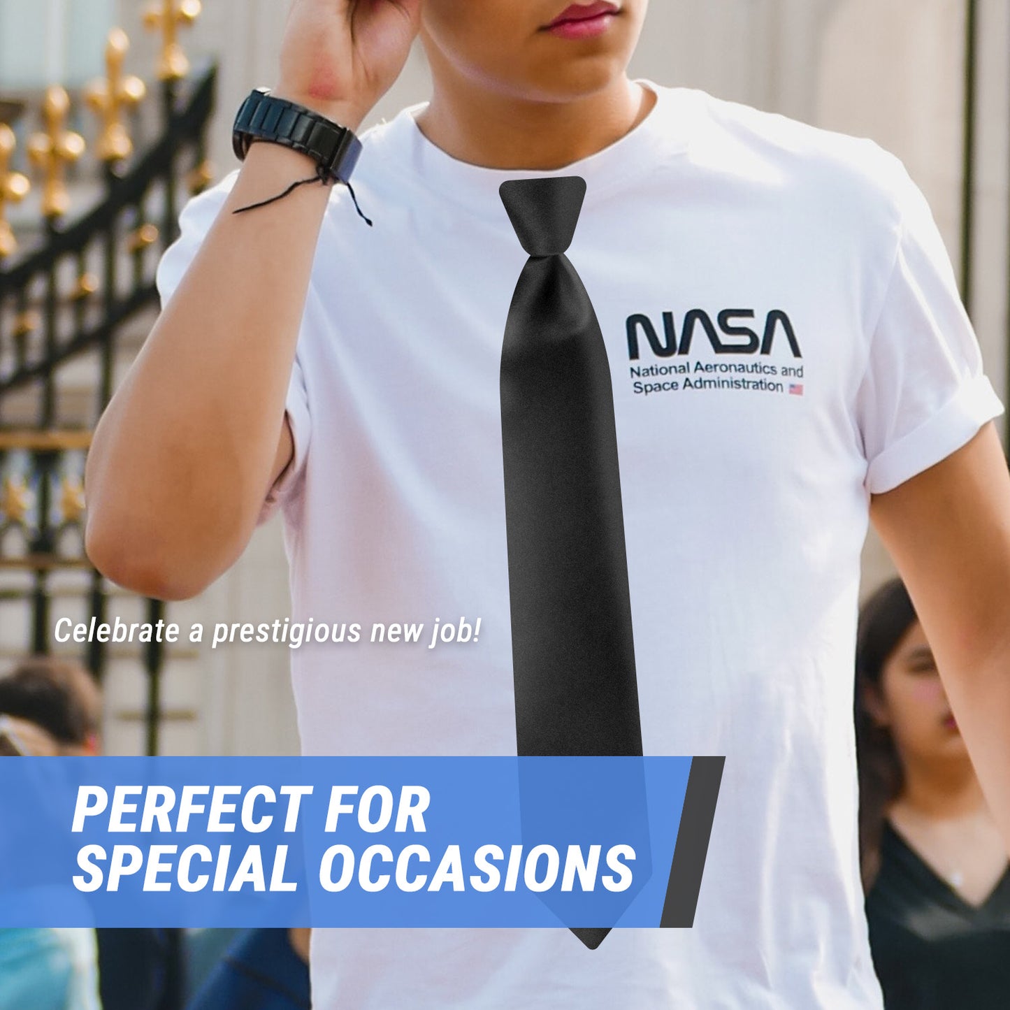 2.3 x 13.9 inch | Black Tie Stickers