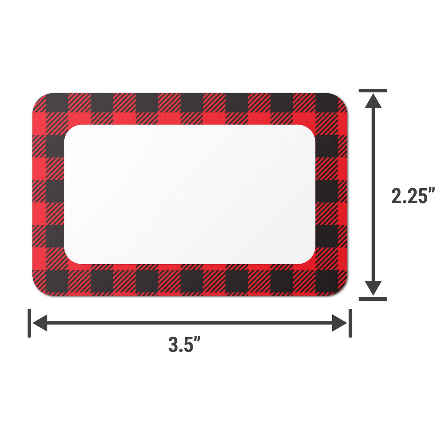 3.5 x 2.25 inch | Name Tags: Plaid Border Write-in Name Tags (6-Colors)