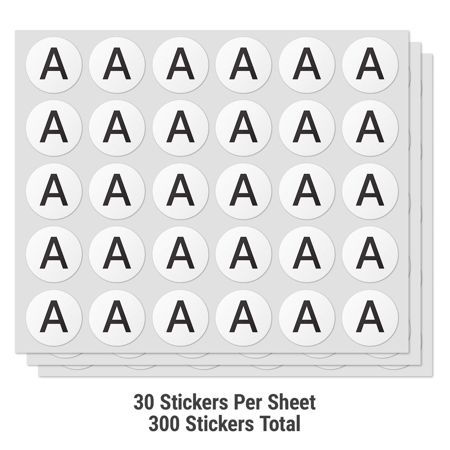 0.5 inch | Inventory: Capital Letter A Labels