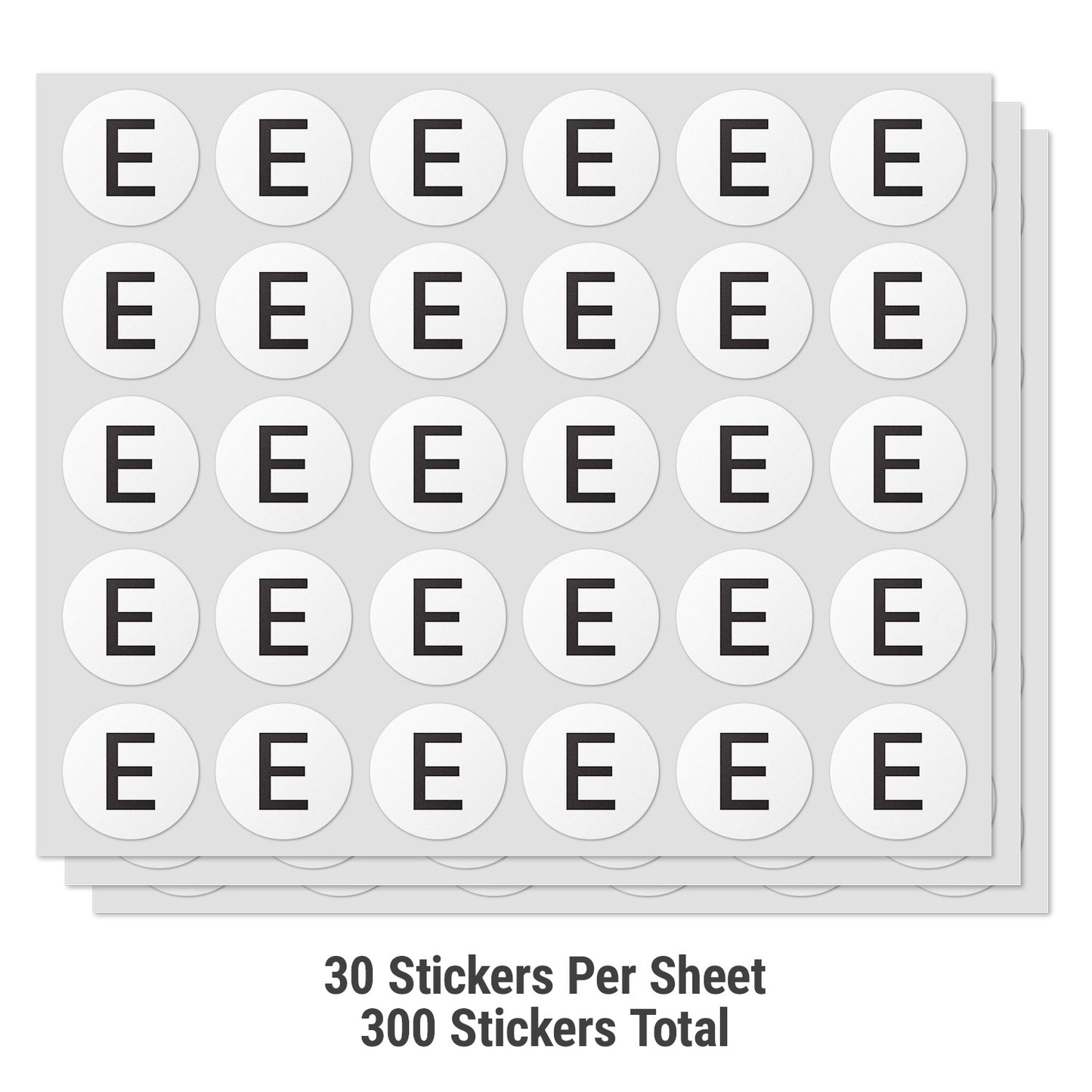 0.5 inch | Inventory: Capital Letter E Labels