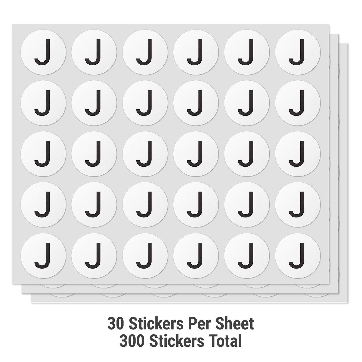 0.5 inch | Inventory: Capital Letter J Labels