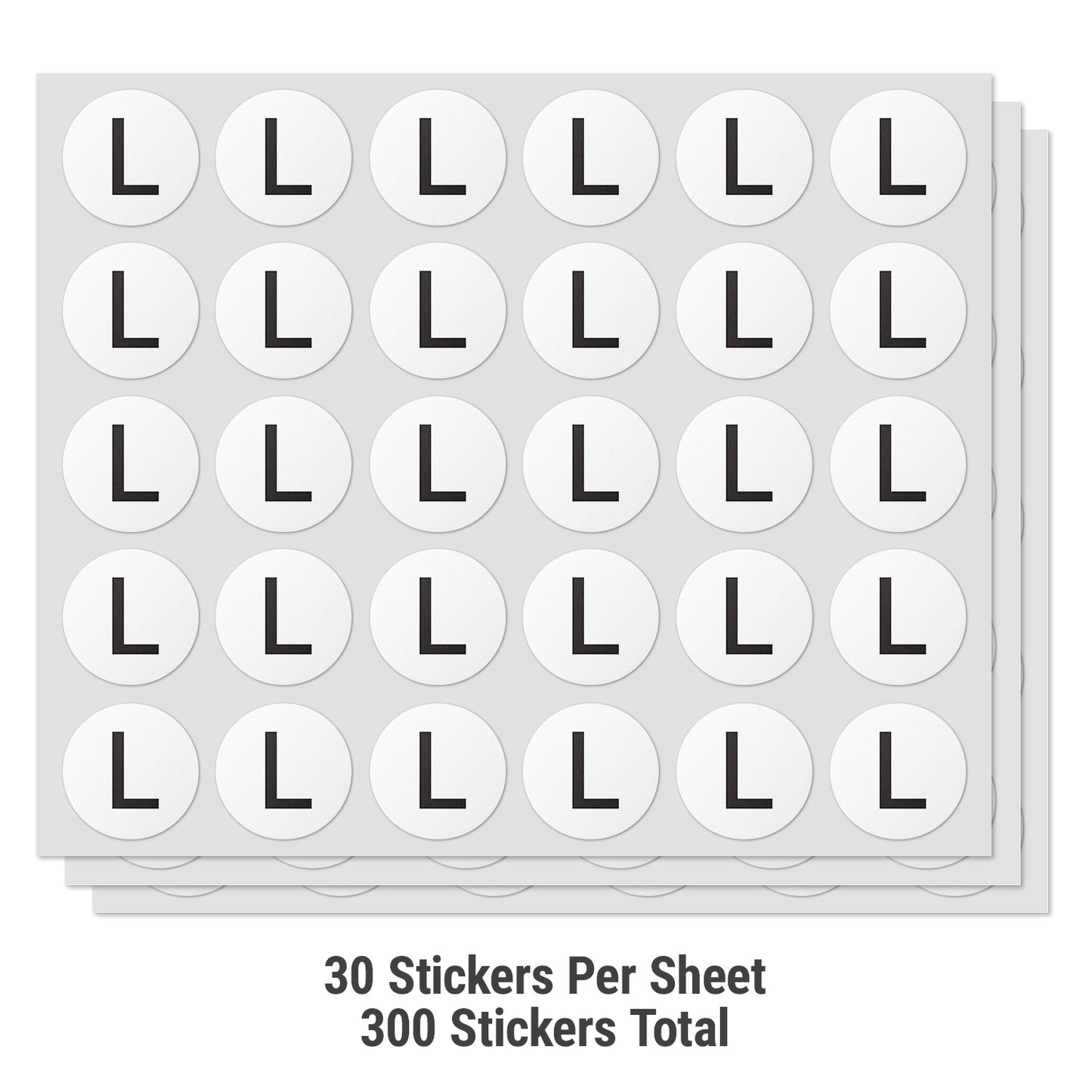 0.5 inch | Inventory: Capital Letter L Labels
