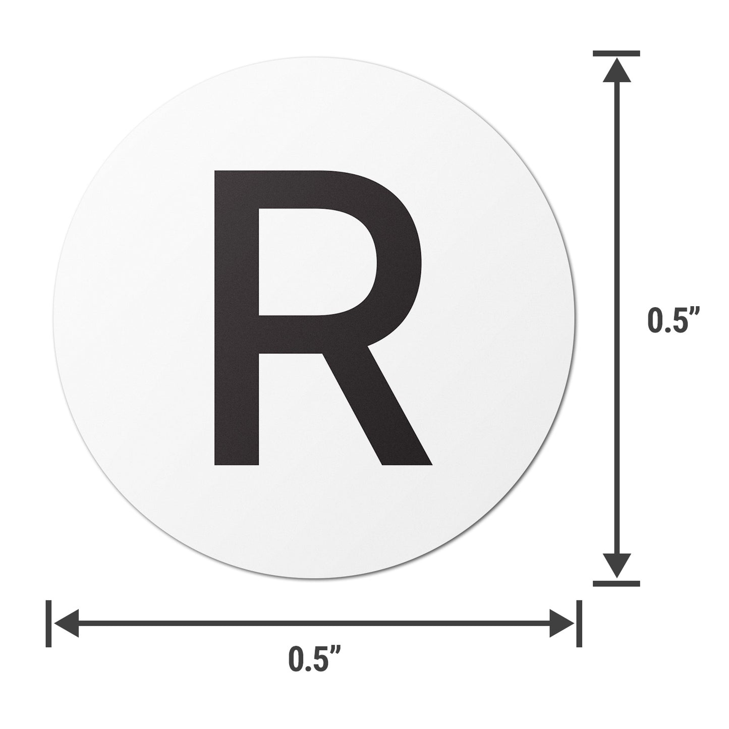 0.5 inch | Inventory: Capital Letter R Labels