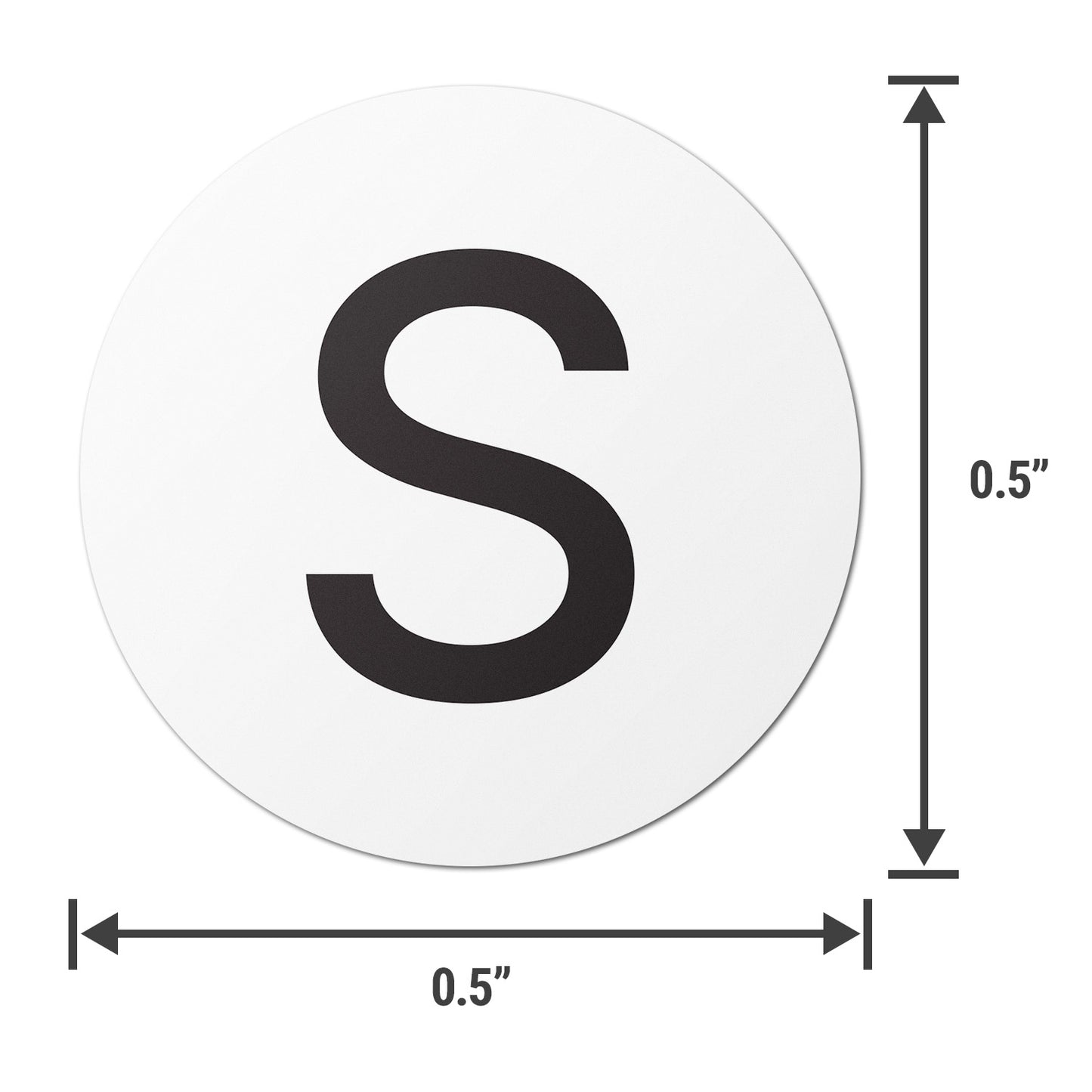 0.5 inch | Inventory: Capital Letter S Labels
