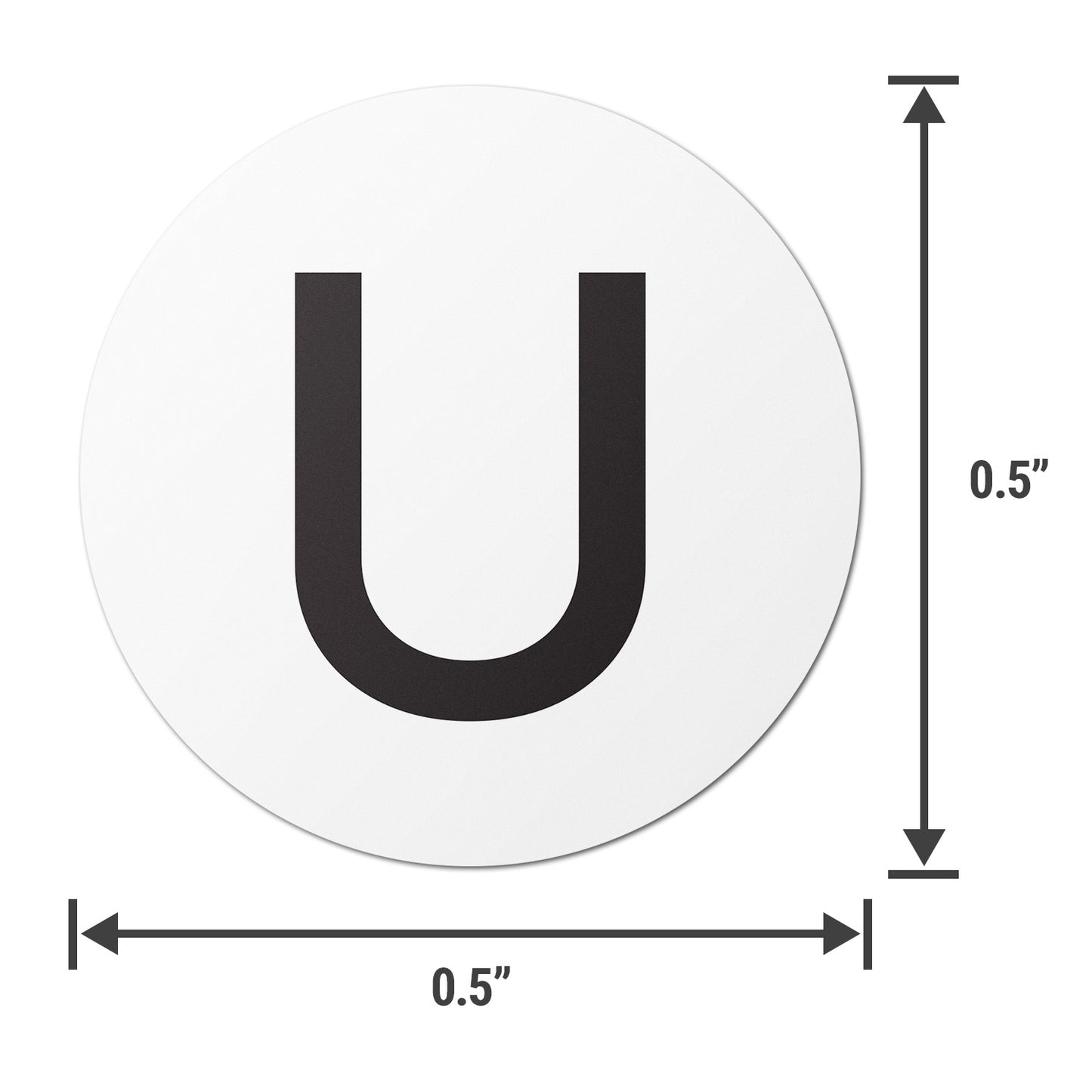 0.5 inch | Inventory: Capital Letter U Labels