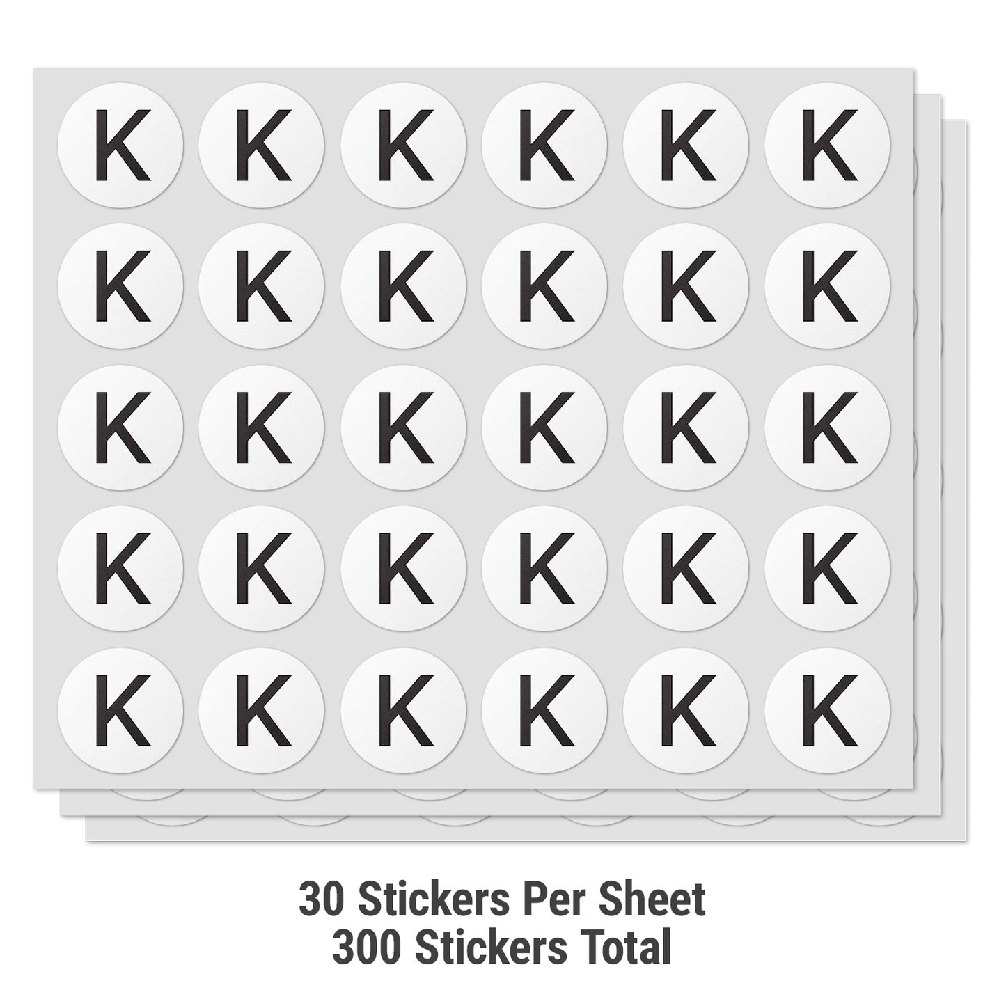 1 inch | Inventory: Capital Letter K Labels