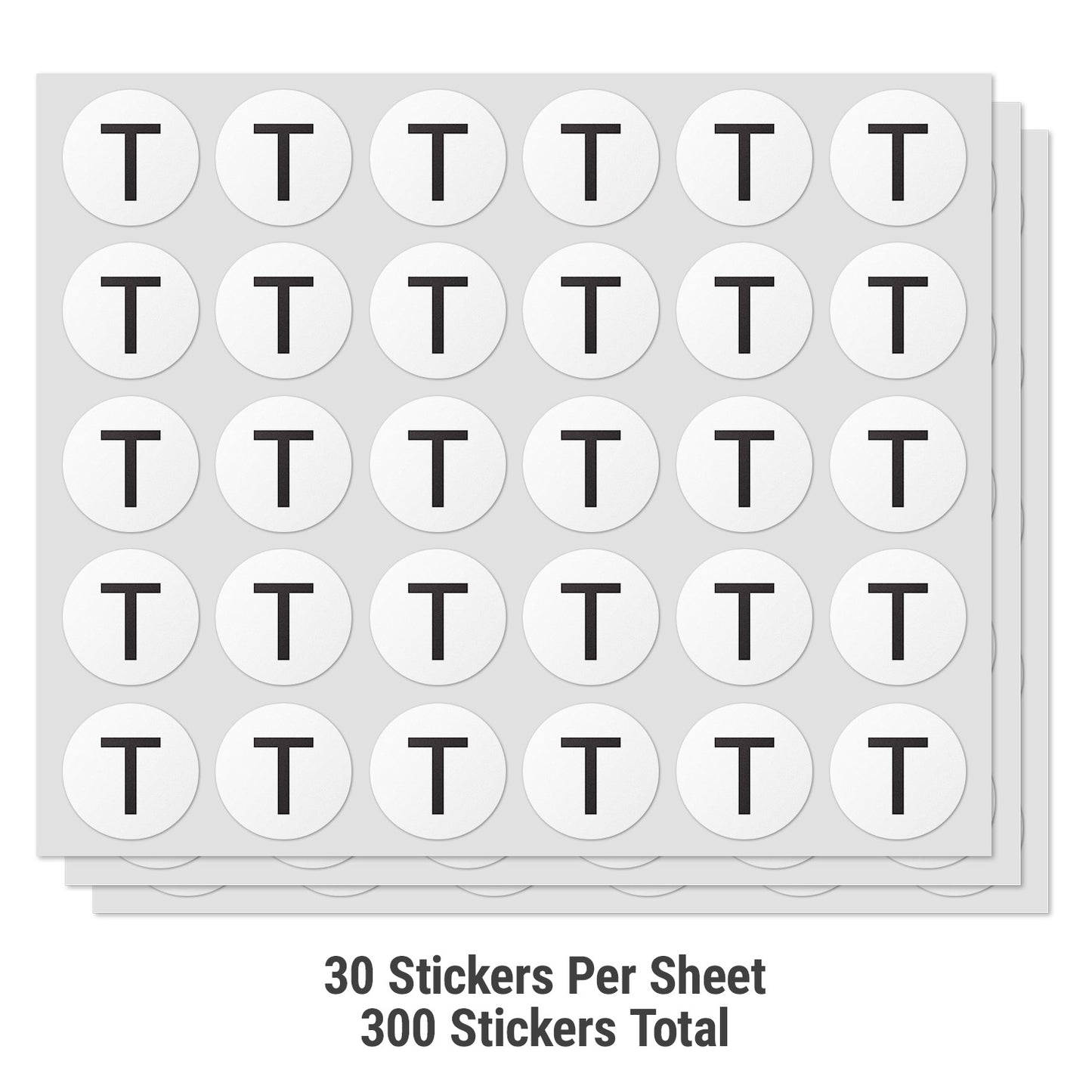 1 inch | Inventory: Capital Letter T Labels