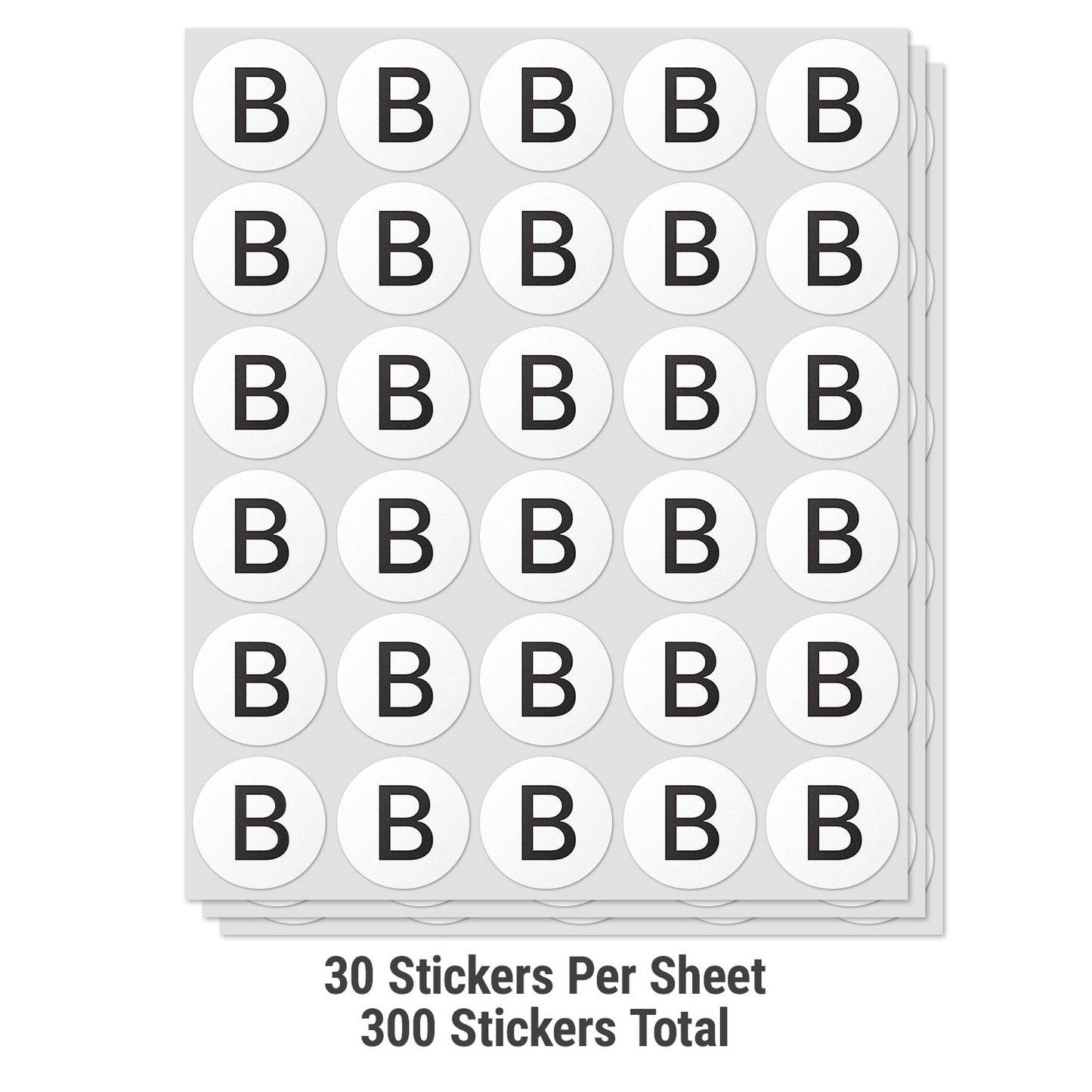 1.5 inch | Inventory: Capital Letter B Labels